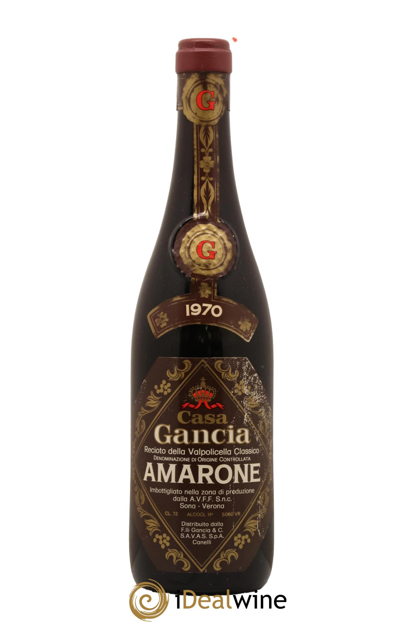 Amarone della Valpolicella DOC Gancia 1970 - Lot de 1 bouteille - 0