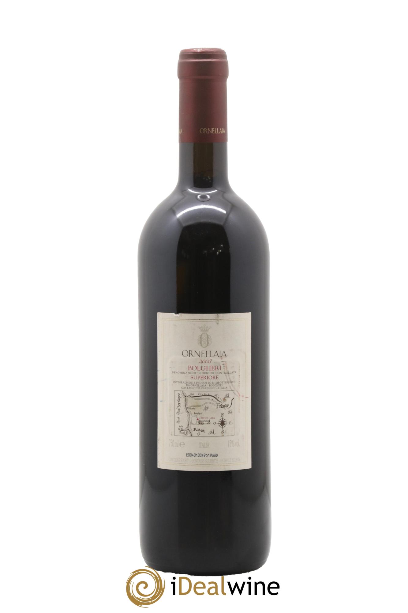 Bolgheri DOC Superiore Ornellaia Tenuta Dell'Ornellaia - Frescobaldi 2008 - Posten von 1 Flasche - 1