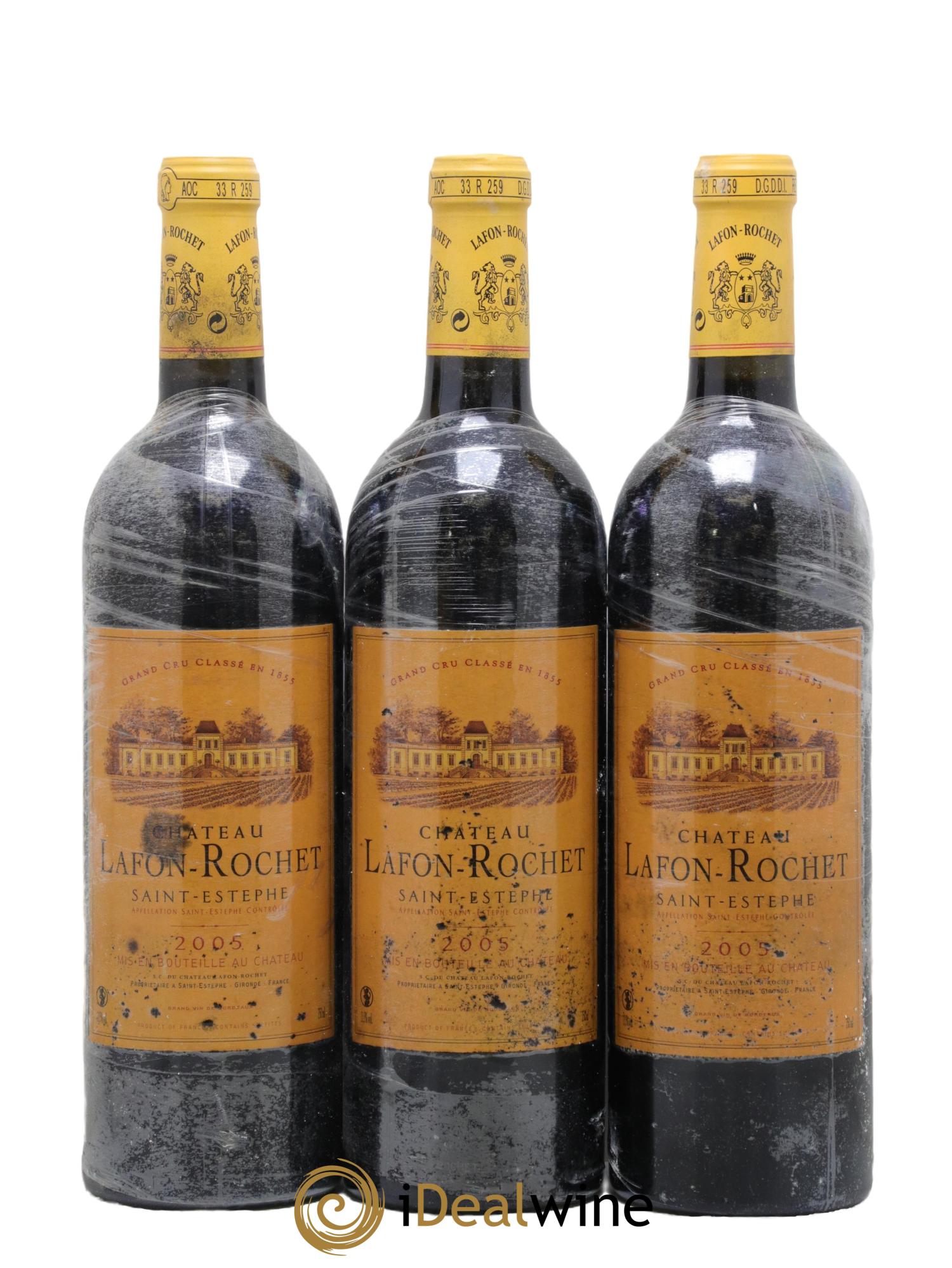 Château Lafon Rochet 4ème Grand Cru Classé 2005 - Lotto di 3 bottiglie - 0