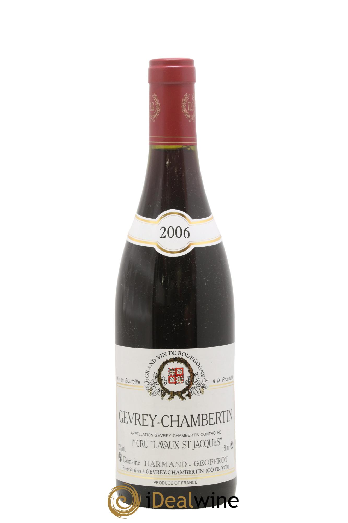Gevrey-Chambertin 1er Cru Lavaux Saint Jacques Harmand-Geoffroy (Domaine) 2006 - Posten von 1 Flasche - 0