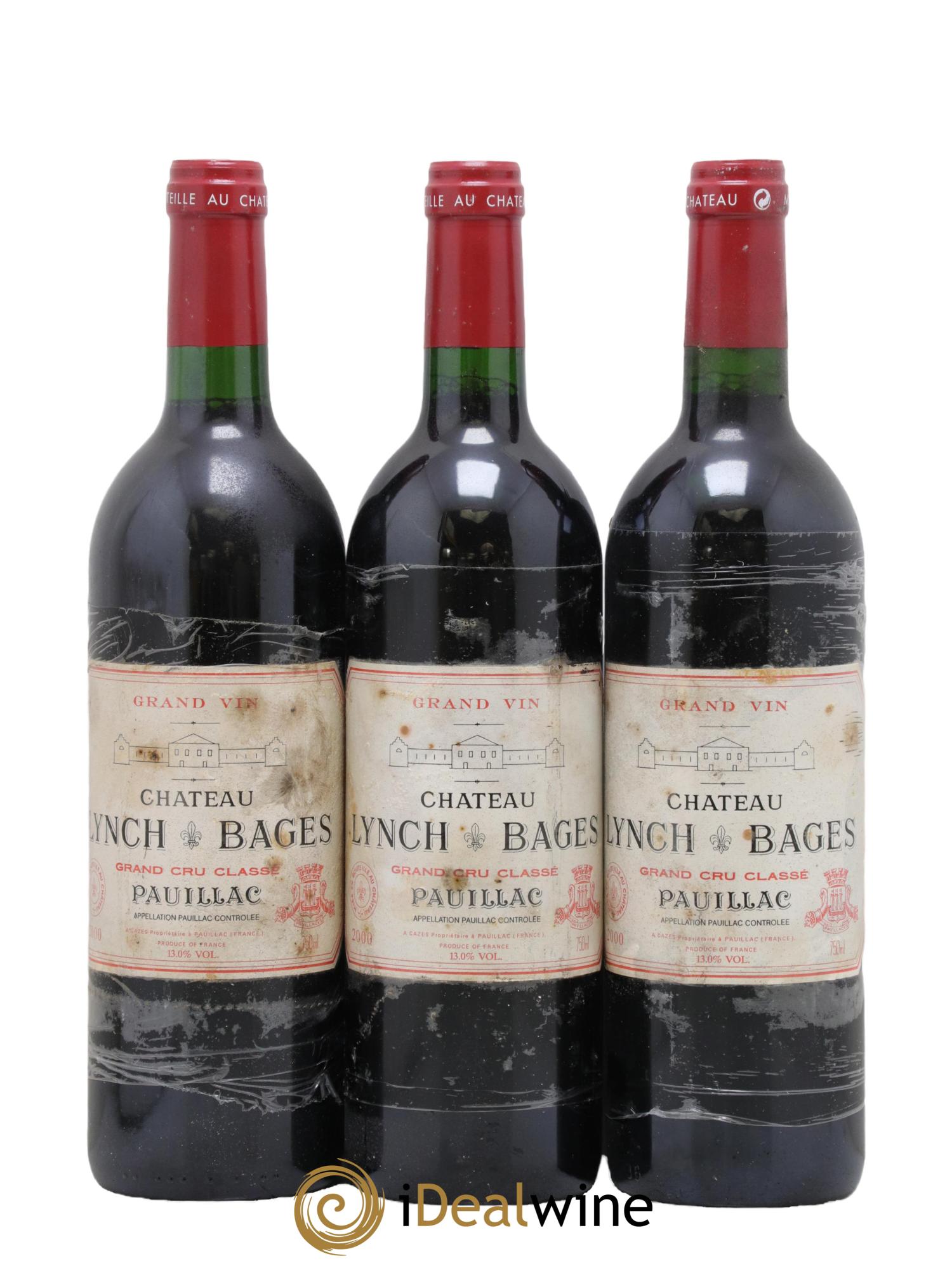 Château Lynch Bages 5ème Grand Cru Classé 2000 - Lot of 3 bottles - 0
