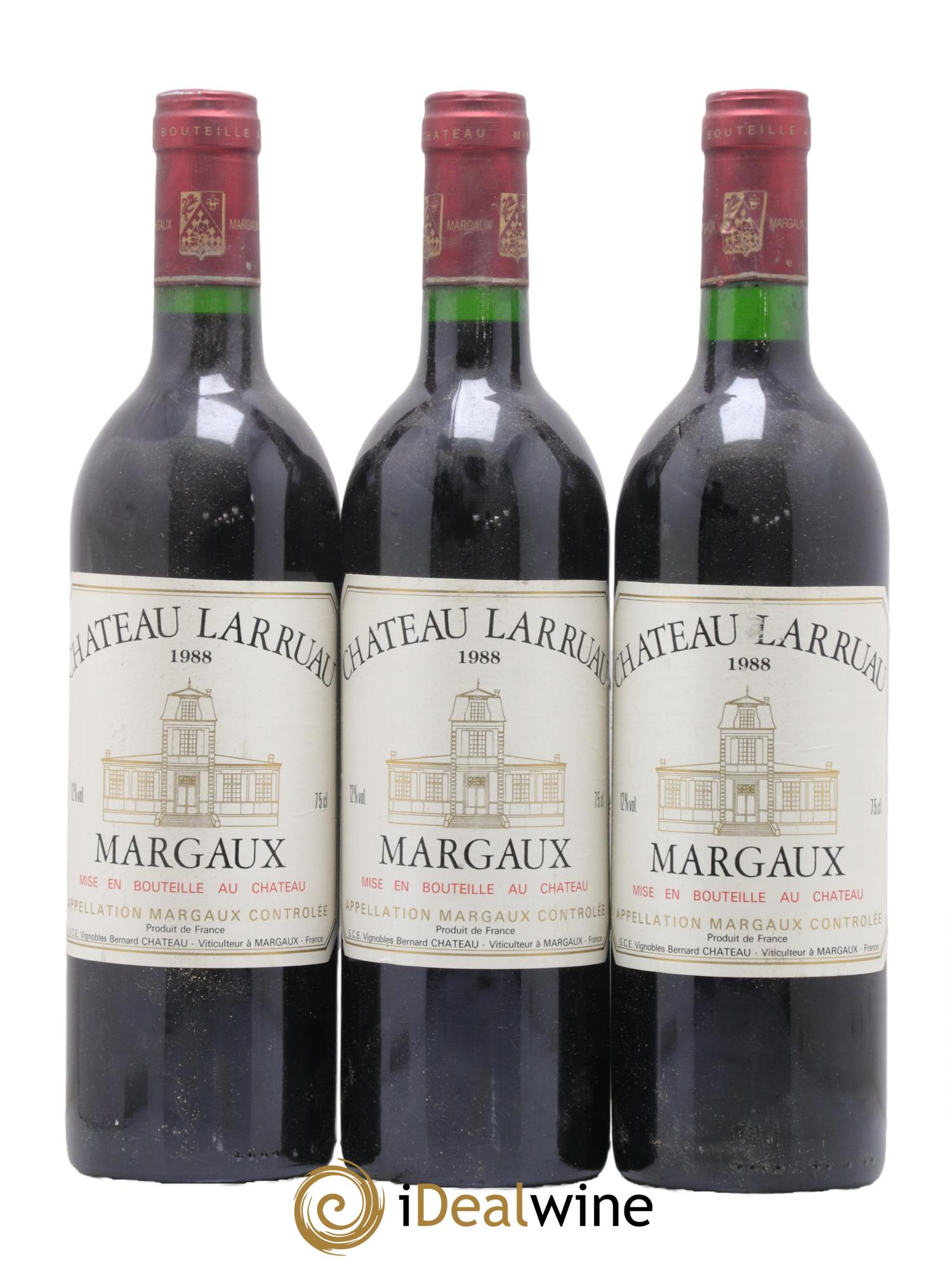 Château Larruau 1988 - Lot de 3 bouteilles - 0