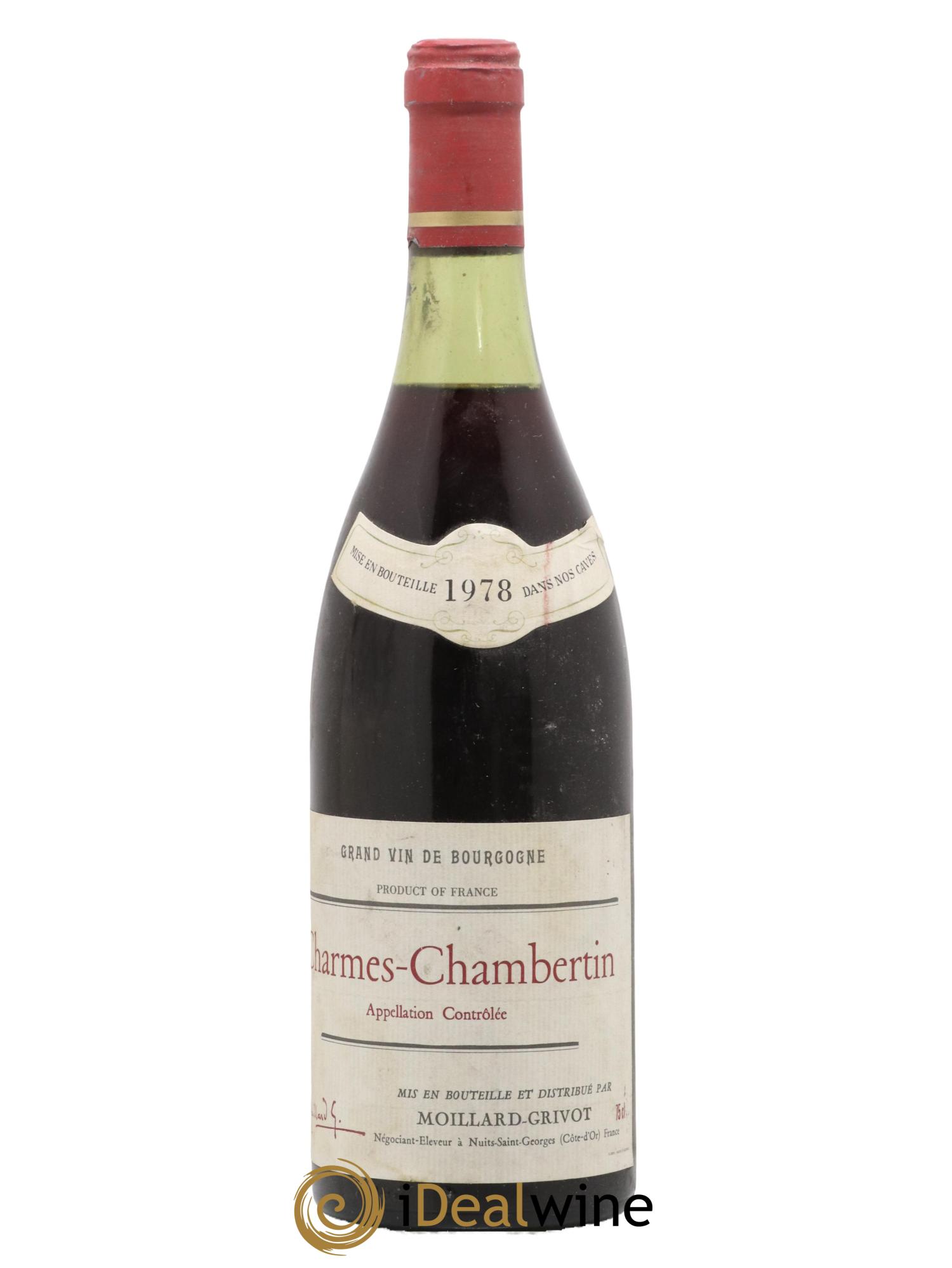 Charmes-Chambertin Grand Cru Moillard-Grivot 1978 - Lot de 1 bouteille - 0