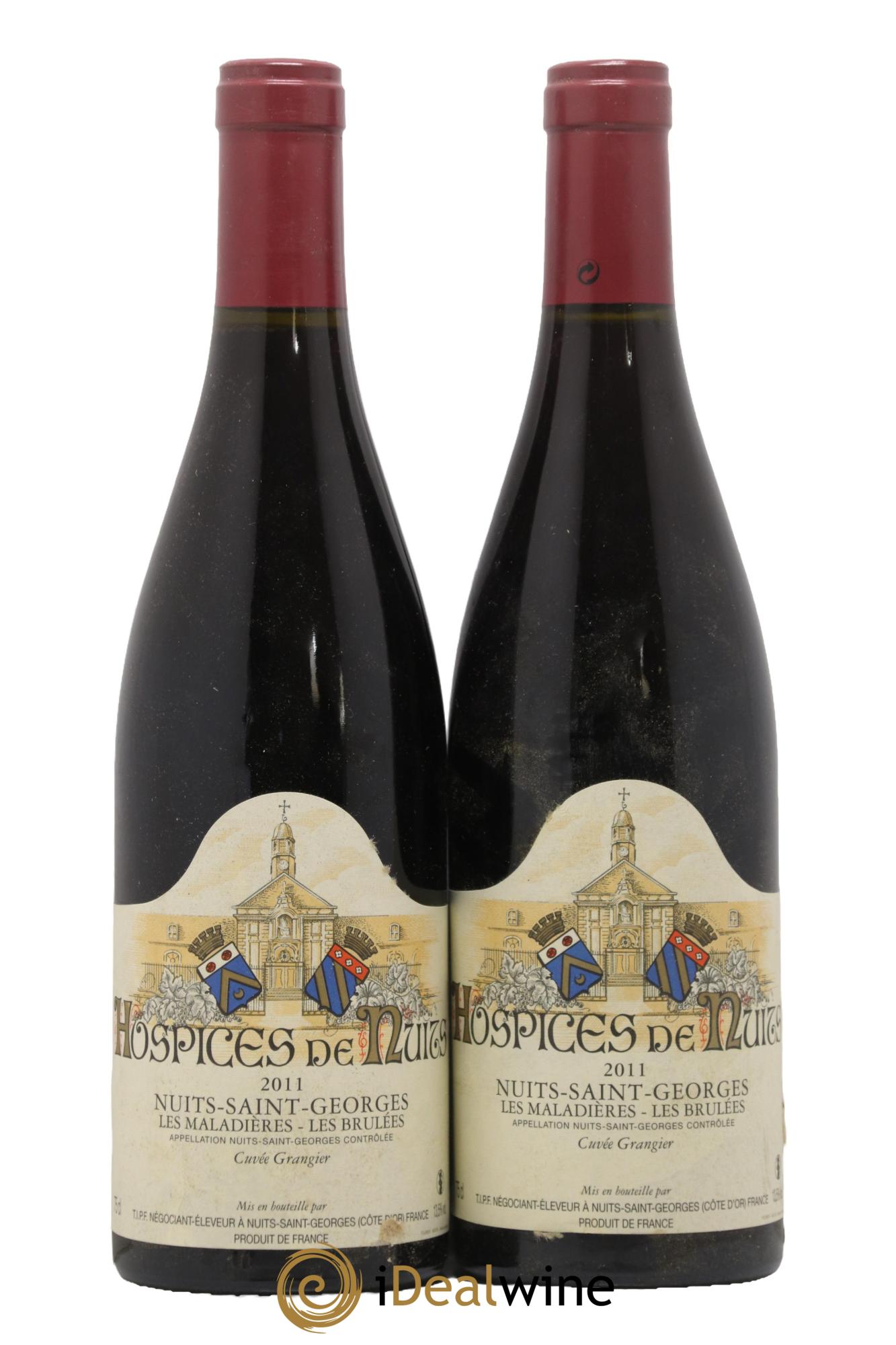 Nuits-Saint-Georges Les Maladières Les Brûlées Cuvée Garnier Hospices de Nuits 2011 - Lot de 2 bouteilles - 0