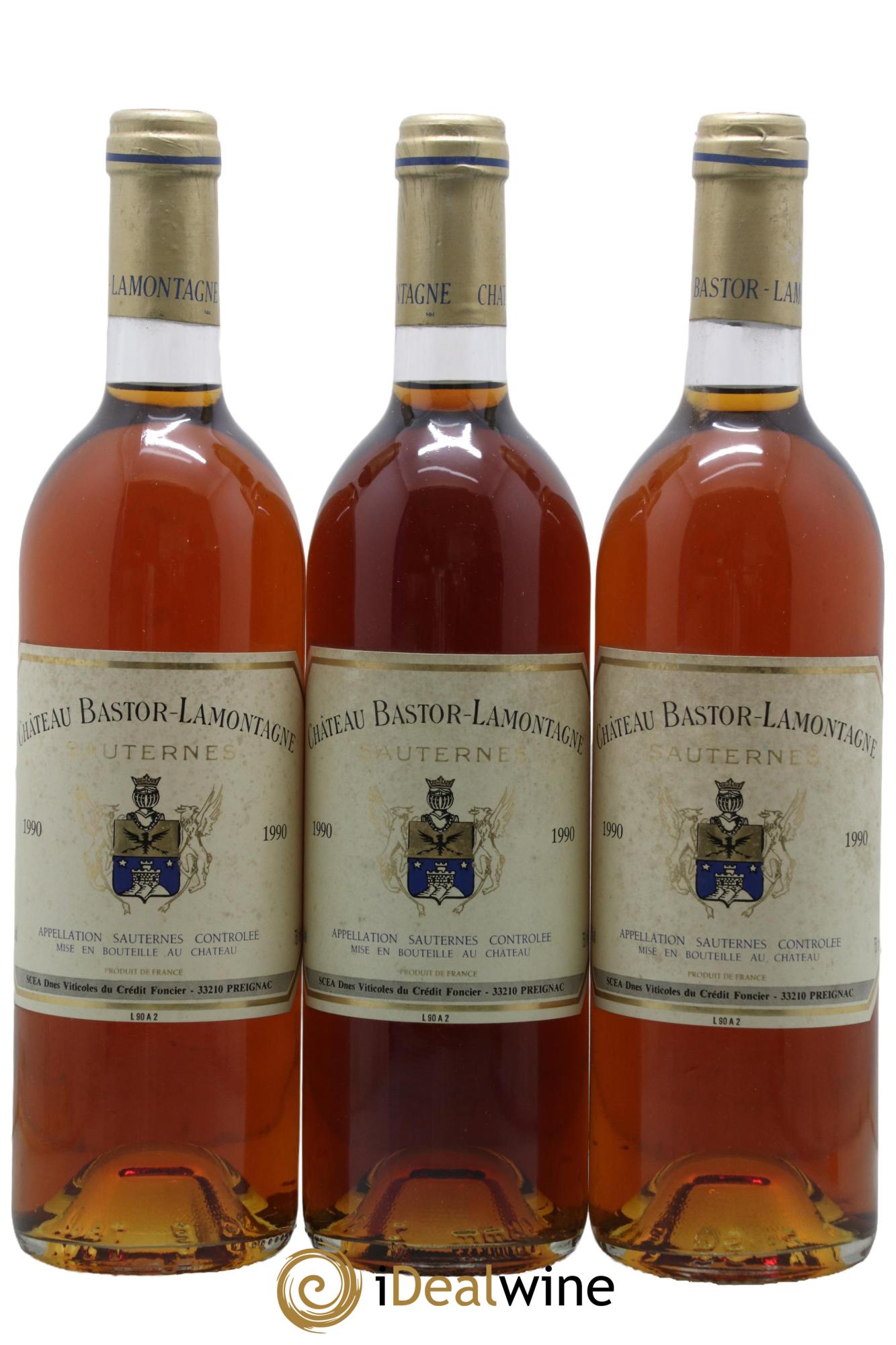 Château Bastor Lamontagne 1990 - Lot de 3 bouteilles - 0