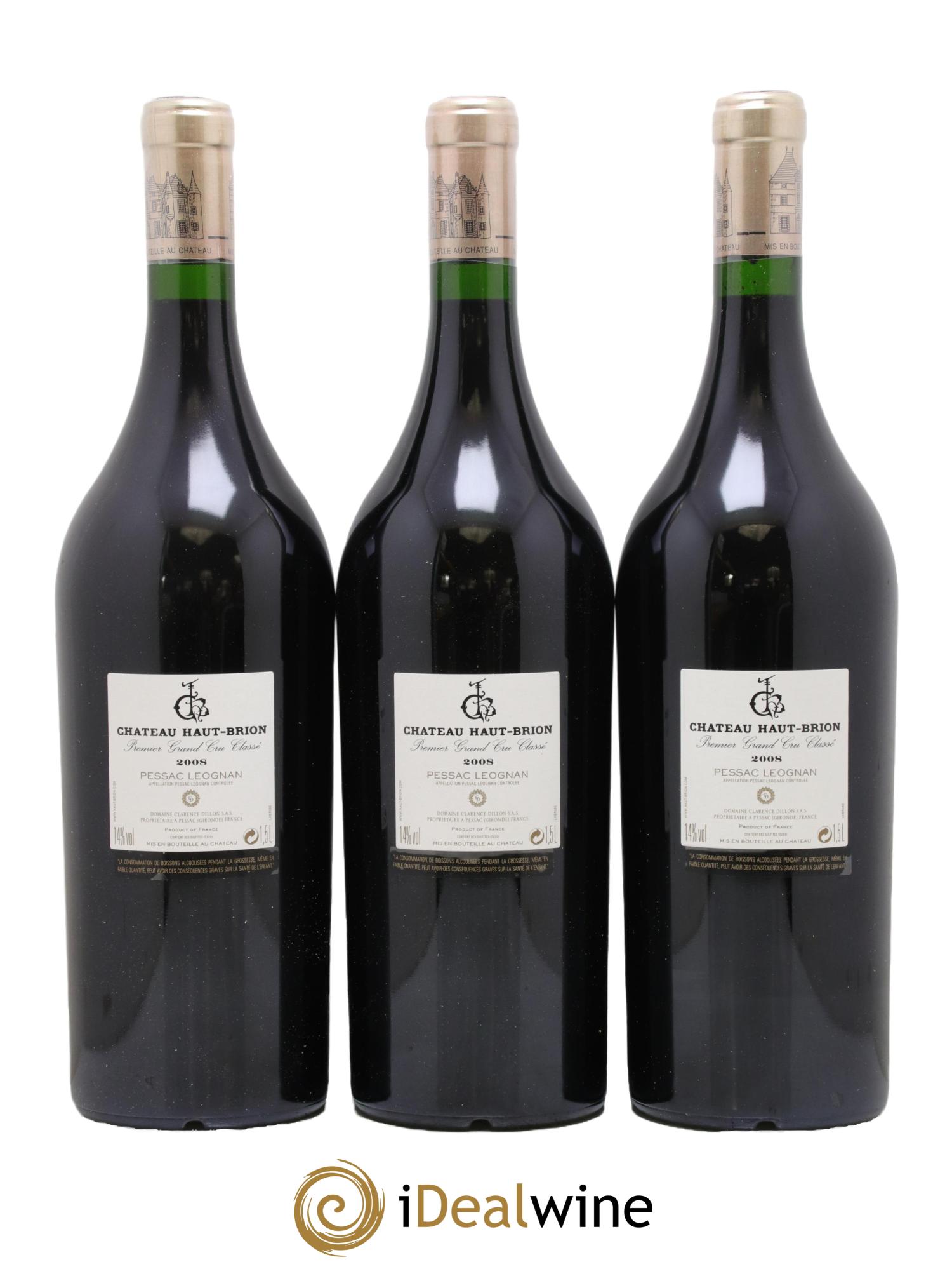 Château Haut Brion 1er Grand Cru Classé 2008 - Lot de 3 magnums - 1