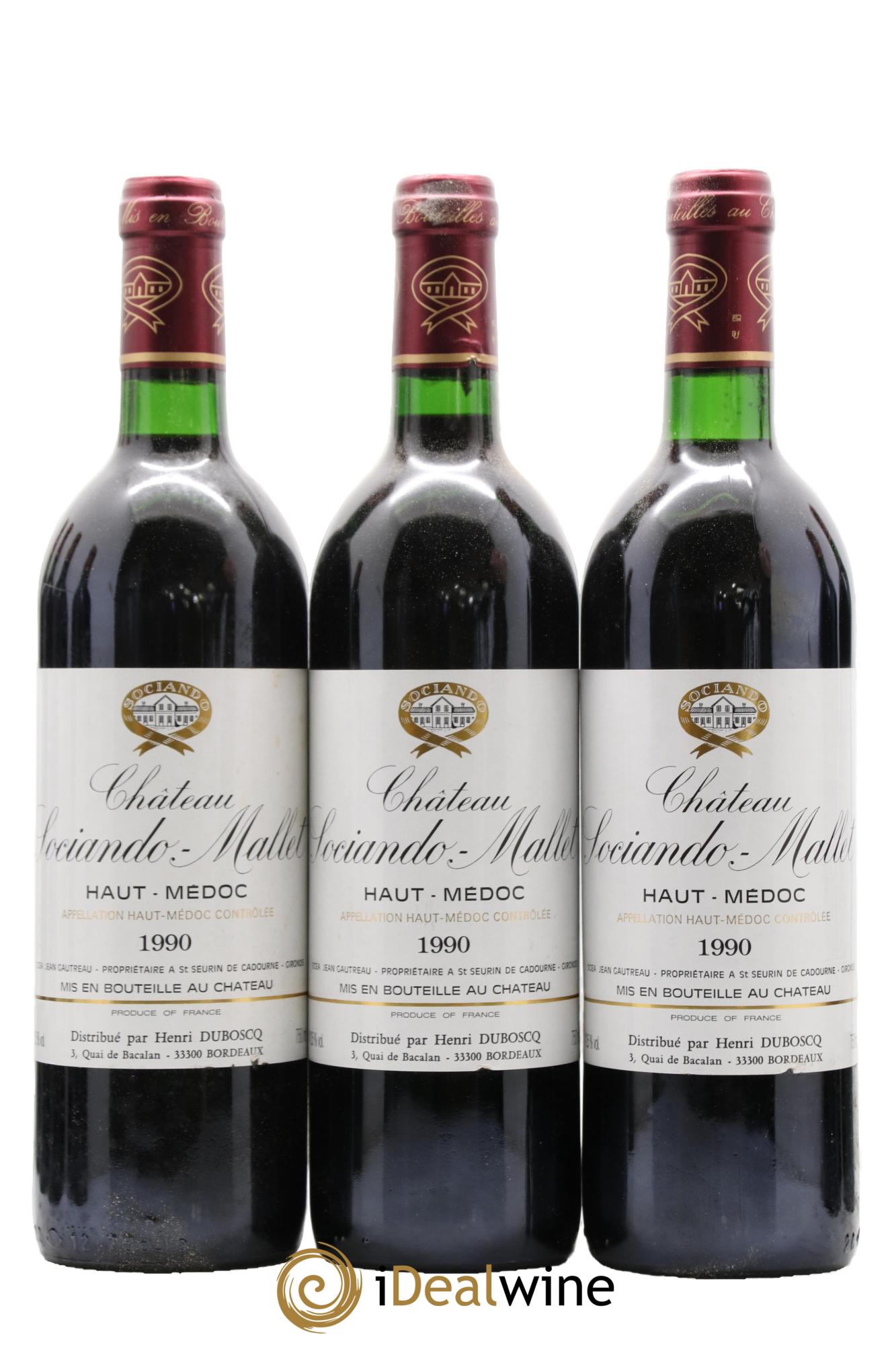 Château Sociando Mallet 1990 - Lot de 12 bouteilles - 2