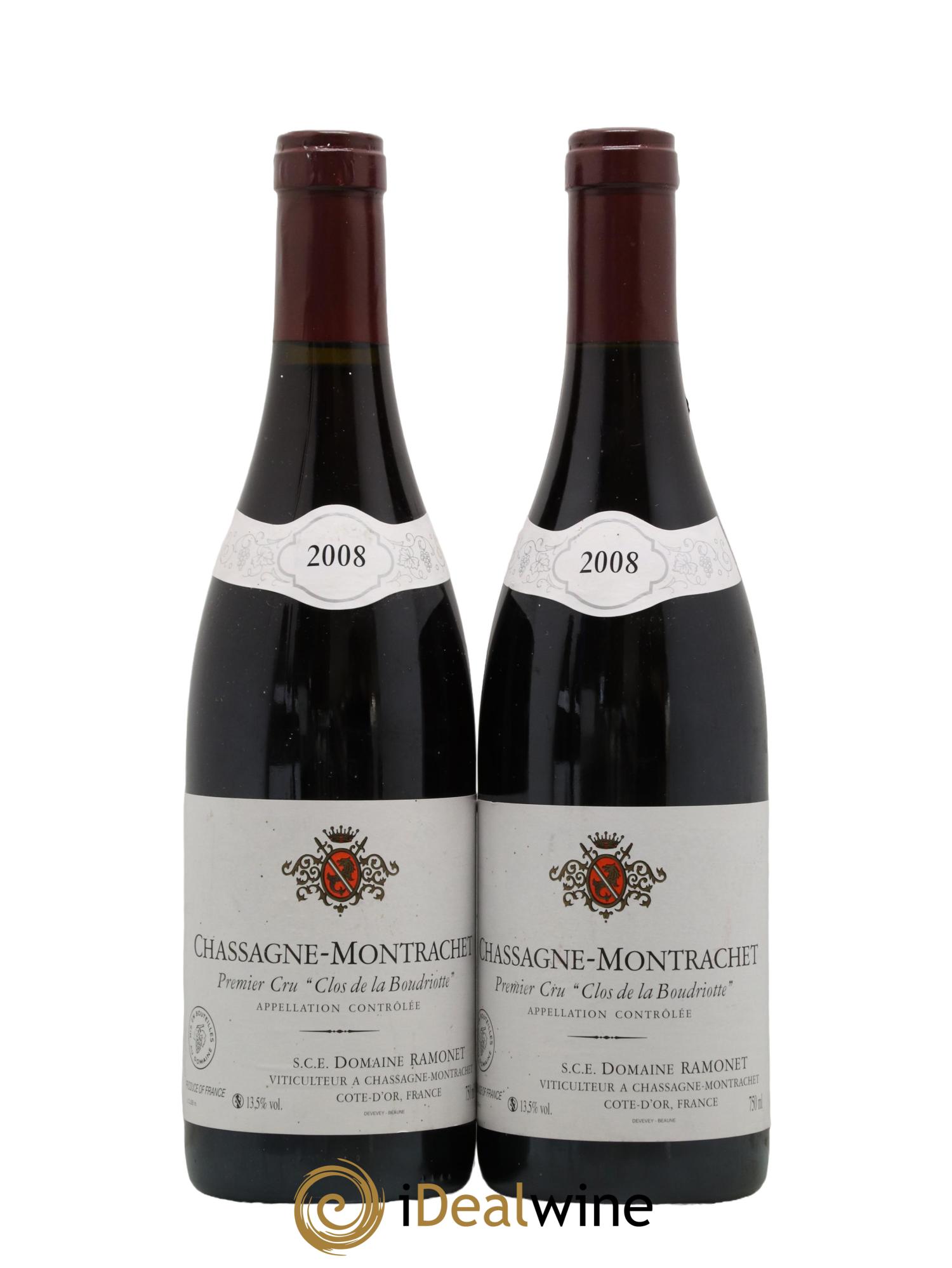 Chassagne-Montrachet 1er Cru Clos de la Boudriotte Ramonet (Domaine) 2008 - Lot de 2 bouteilles - 0