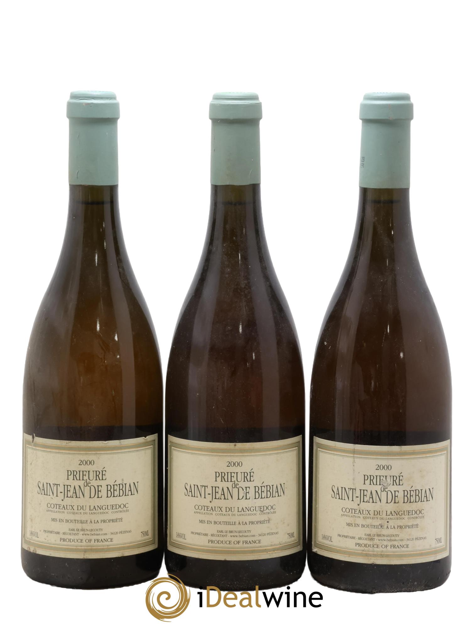Coteaux du Languedoc Prieuré St-Jean de Bébian 2000 - Lot of 3 bottles - 0