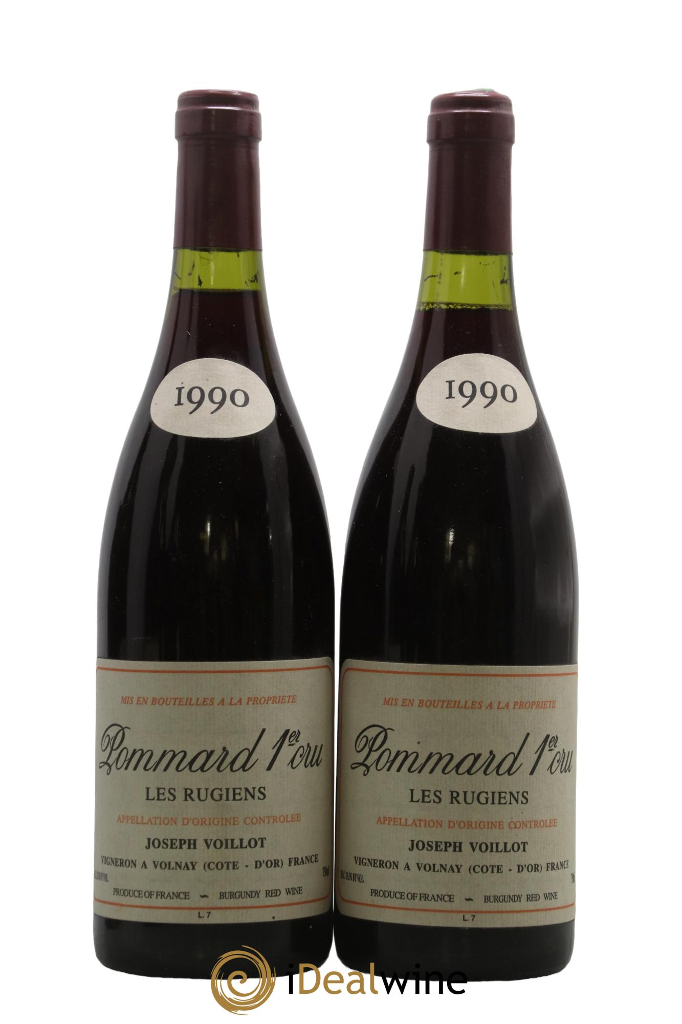 Pommard 1er Cru Les Rugiens Joseph Voillot (Domaine) 1990 - Lotto di 2 bottiglie - 0