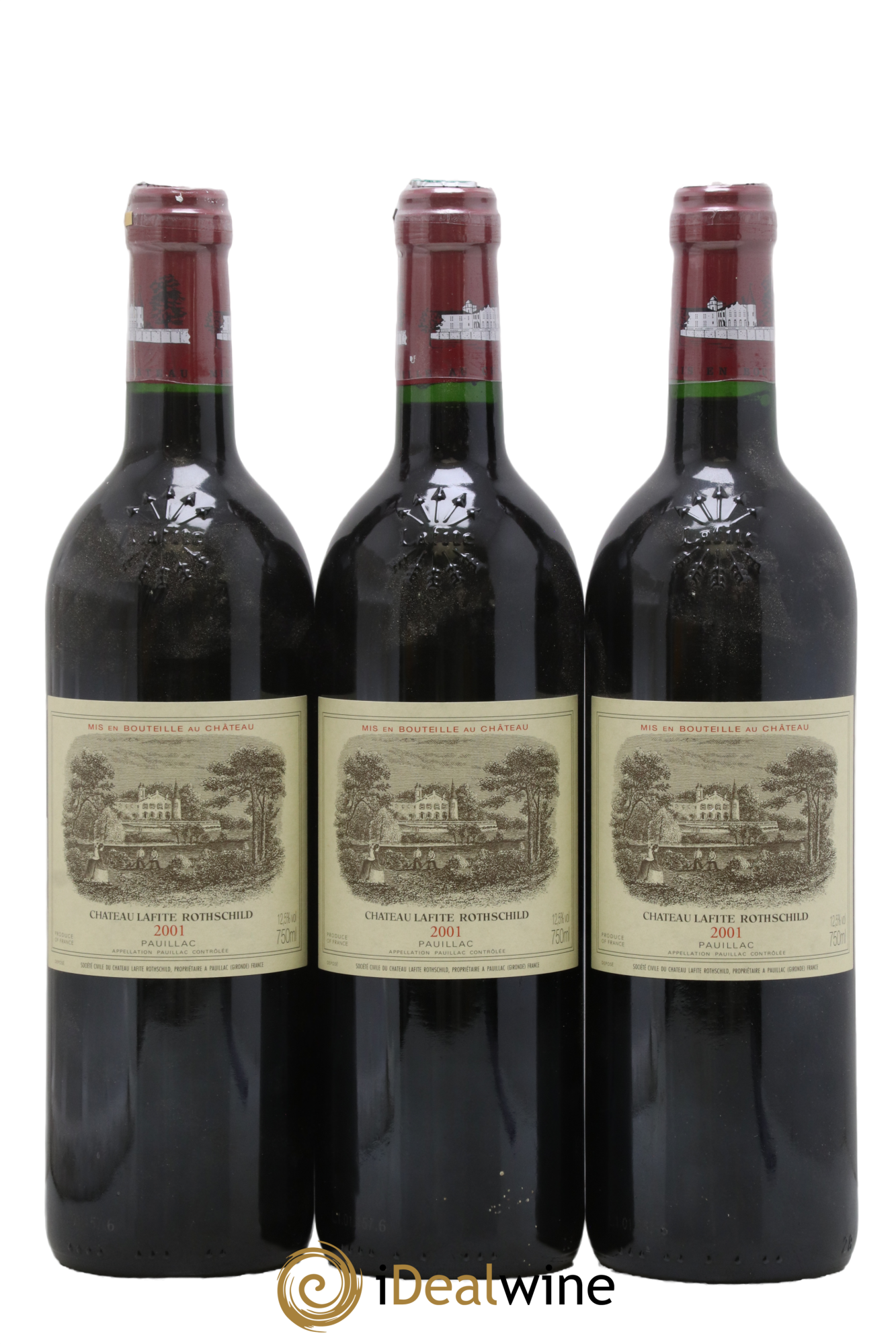 Château Lafite Rothschild 1er Grand Cru Classé 2001 - Lot de 3 bouteilles - 0