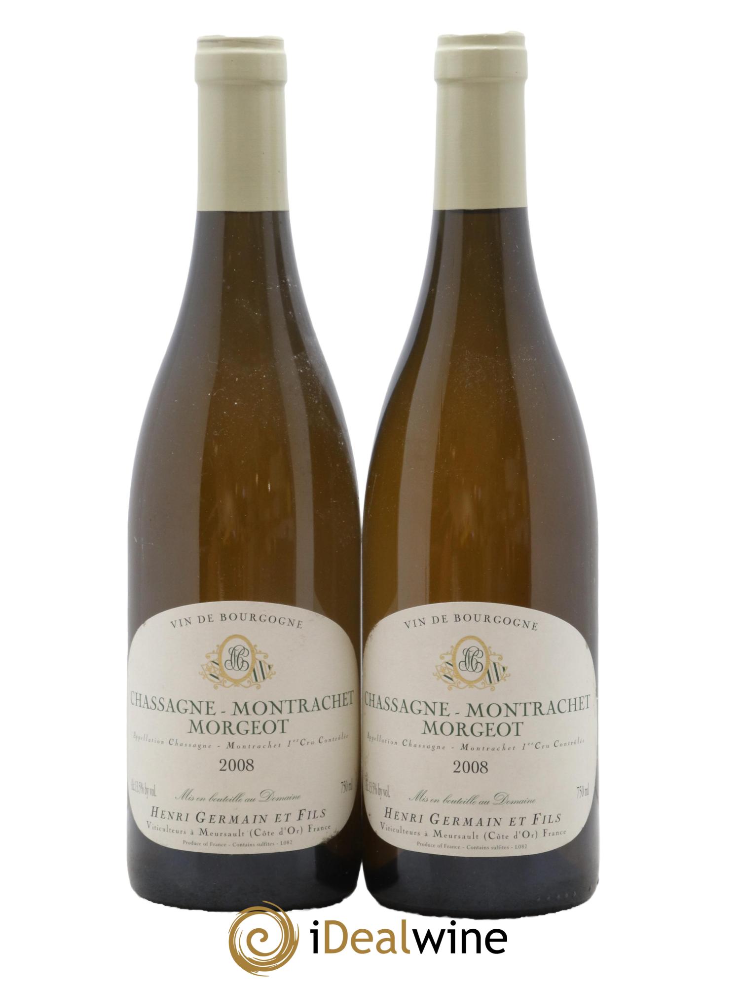 Chassagne-Montrachet 1er Cru Morgeot Henri Germain 2008 - Lot de 2 bouteilles - 0