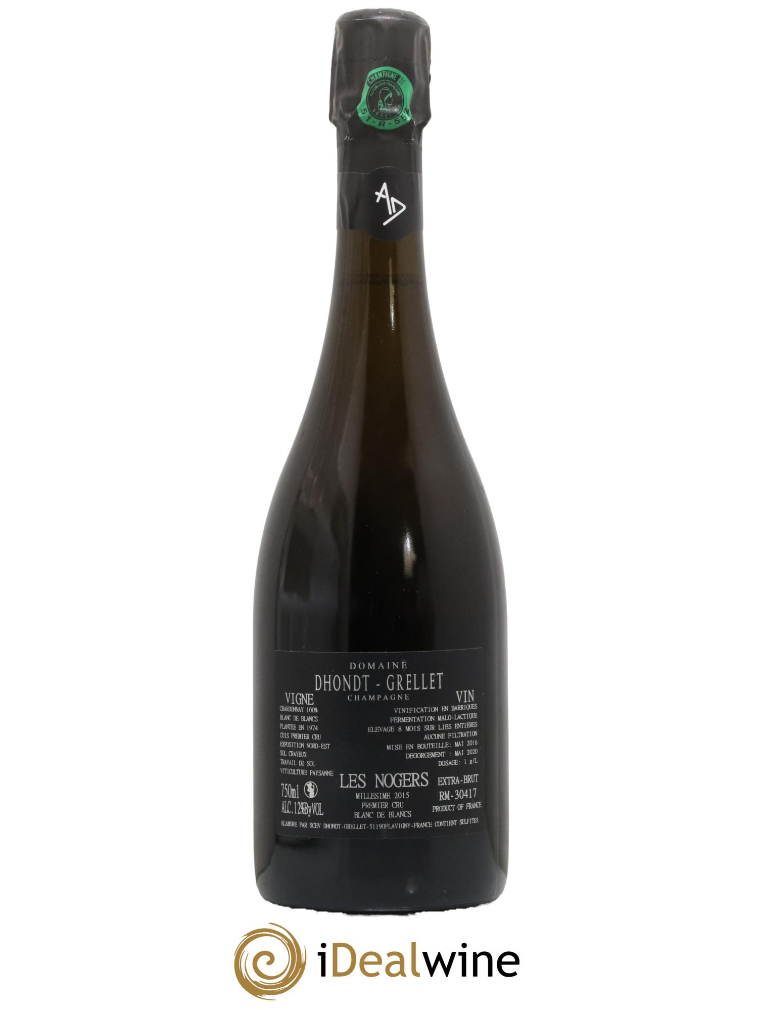 Les Nogers-Premier cru Blanc de Blancs Dhondt Grellet 2015 - Lot de 1 bouteille - 1