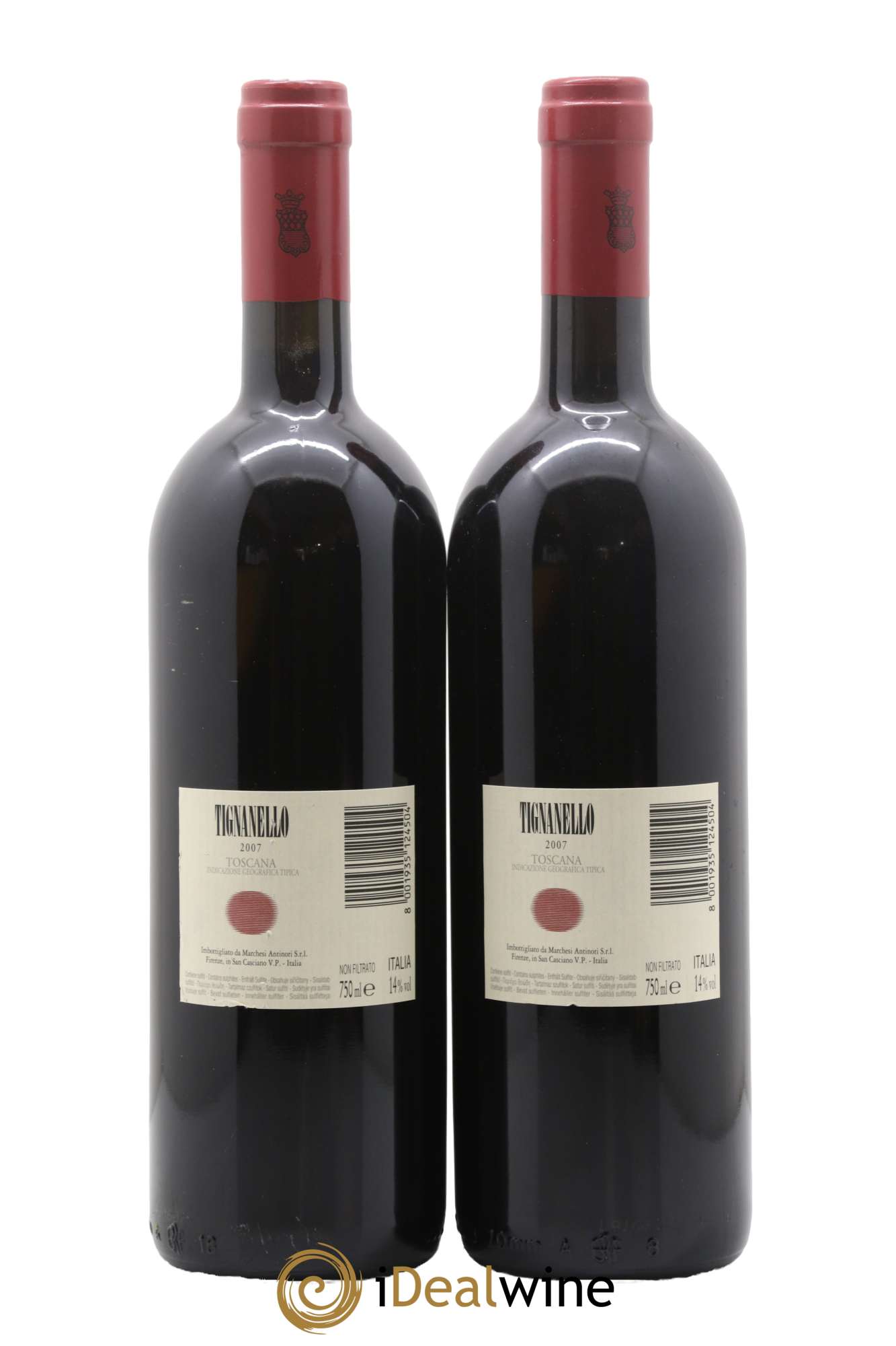Toscana IGT Tignanello Tenuta Tignanello - Marchesi Antinori 2007 - Lot de 2 bouteilles - 1