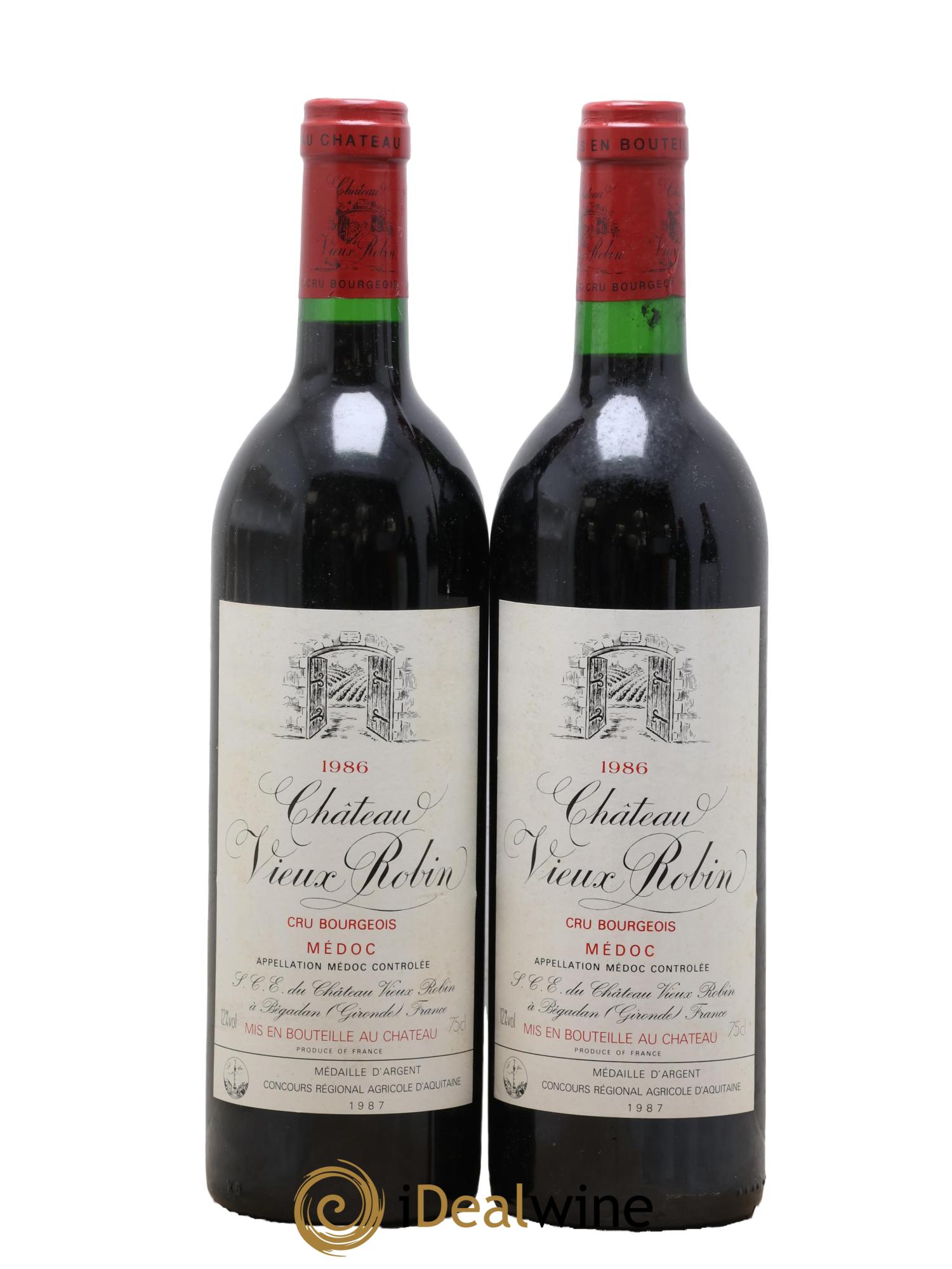 Château Vieux Robin Cru Bourgeois 1986 - Lot de 2 bouteilles - 0