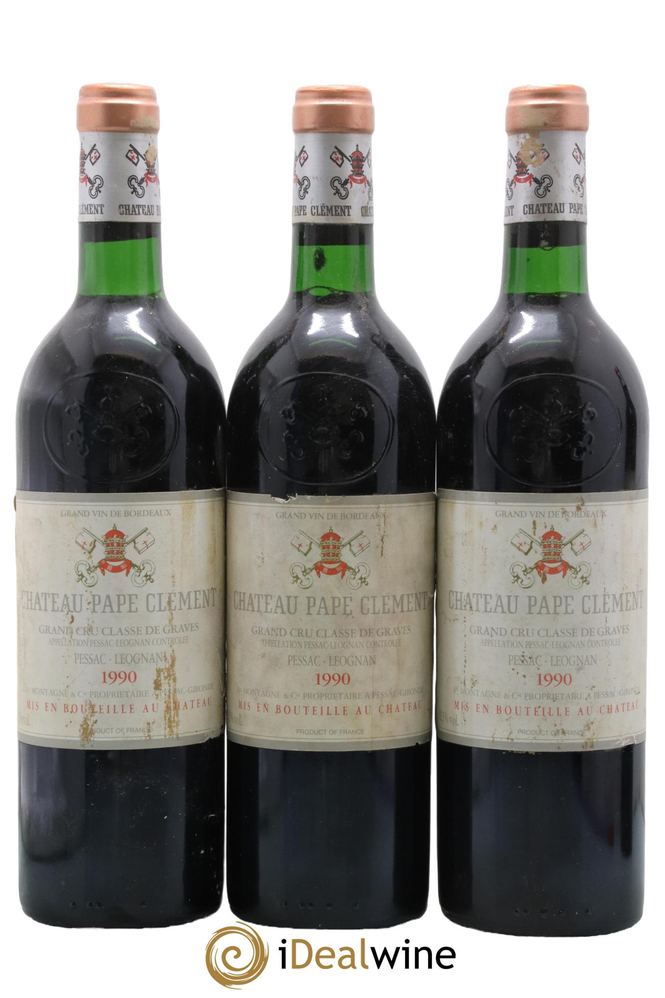 Château Pape Clément Cru Classé de Graves 1990 - Lot of 3 bottles - 0