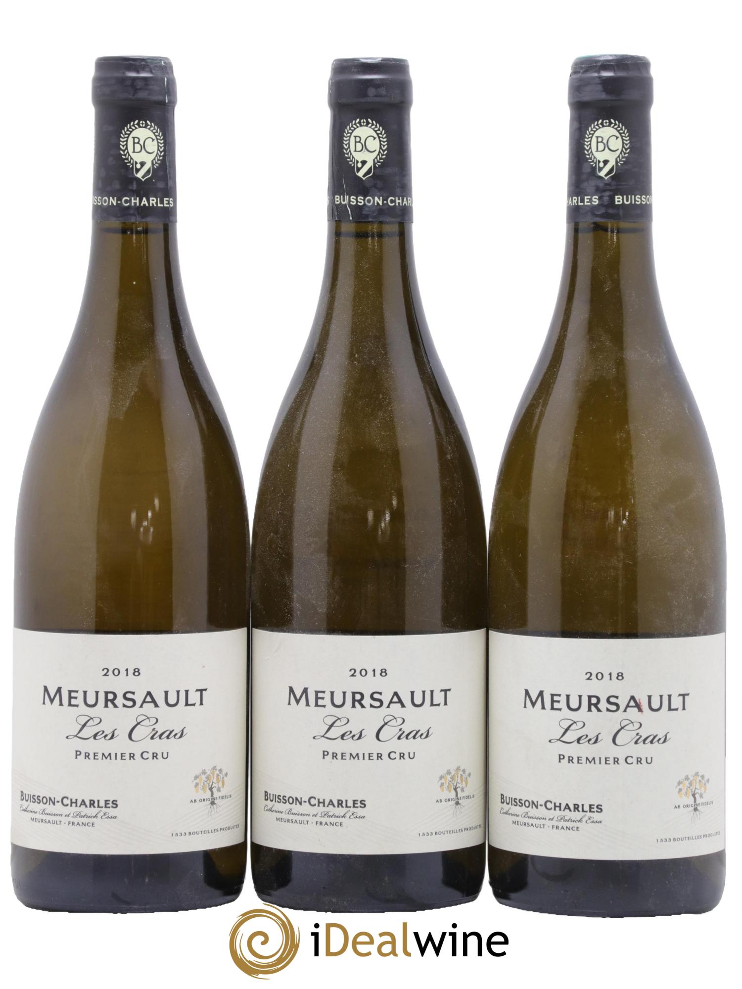 Meursault 1er Cru Les Cras Buisson-Charles (Domaine) 2018 - Lot de 3 bouteilles - 0