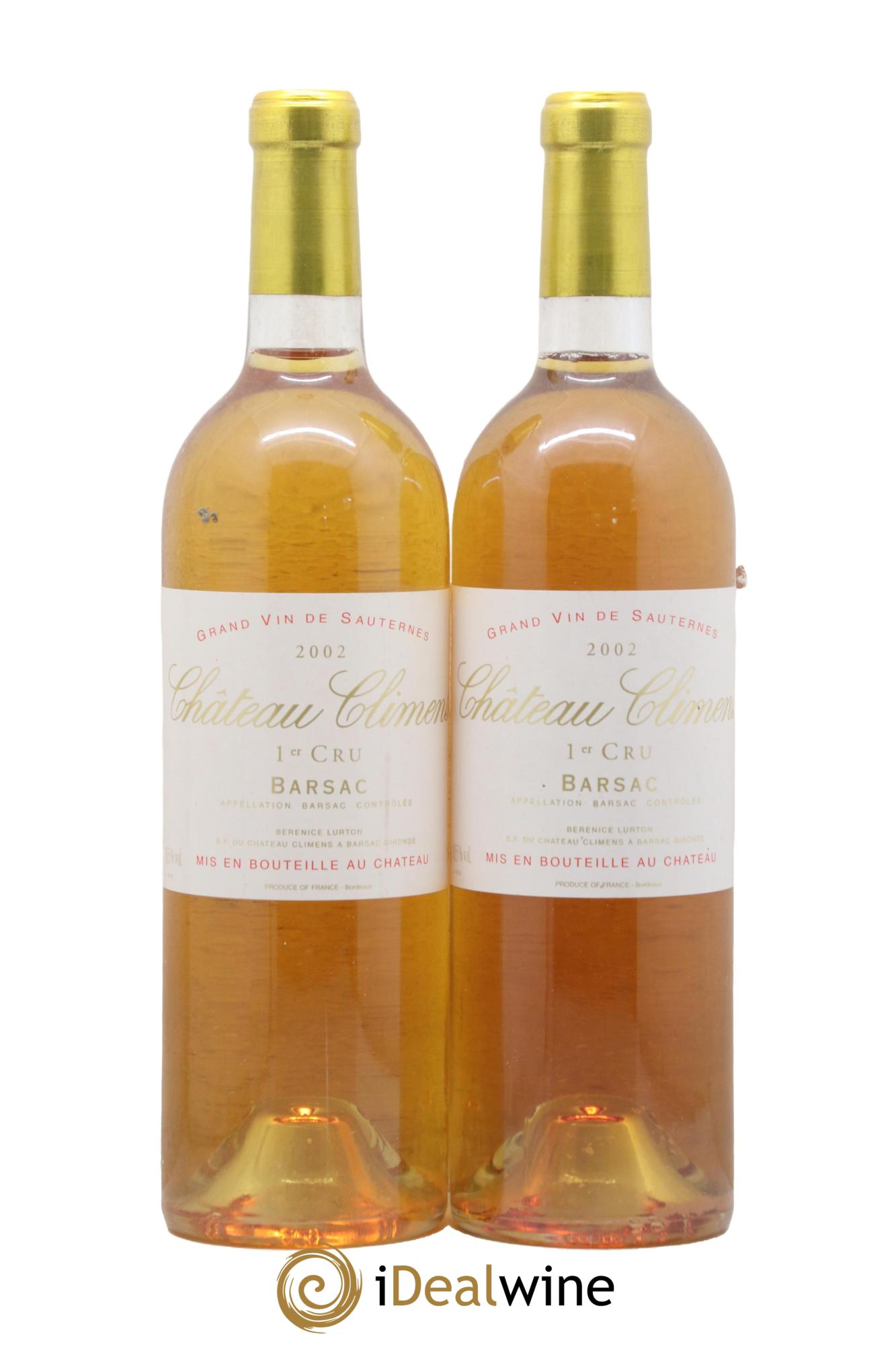 Château Climens 1er Grand Cru Classé 2002 - Lotto di 2 bottiglie - 0