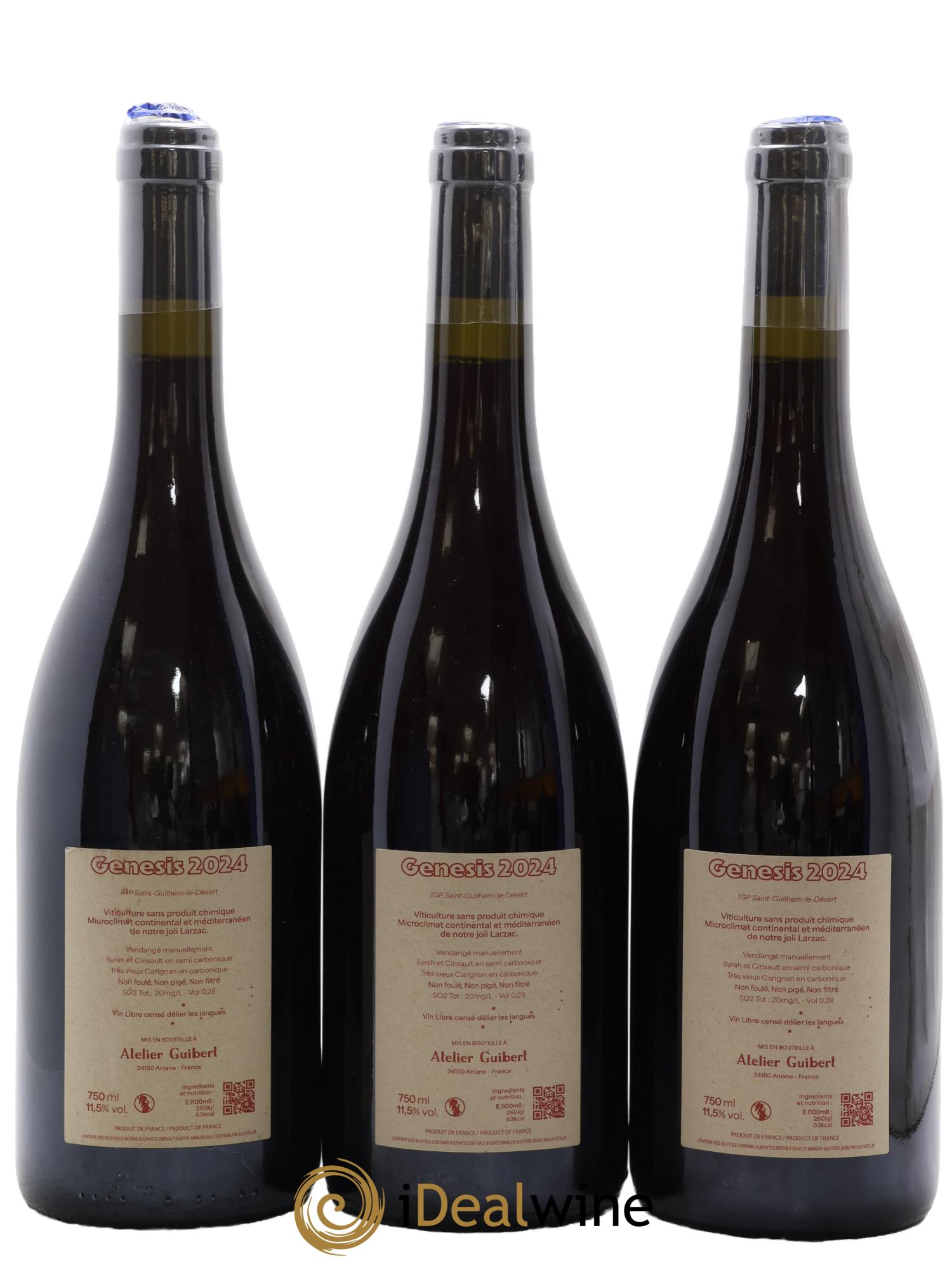 Languedoc Saint-Guilhem-le-Désert Atelier Guibert Génésis 2024 - Lot de 3 bouteilles - 1