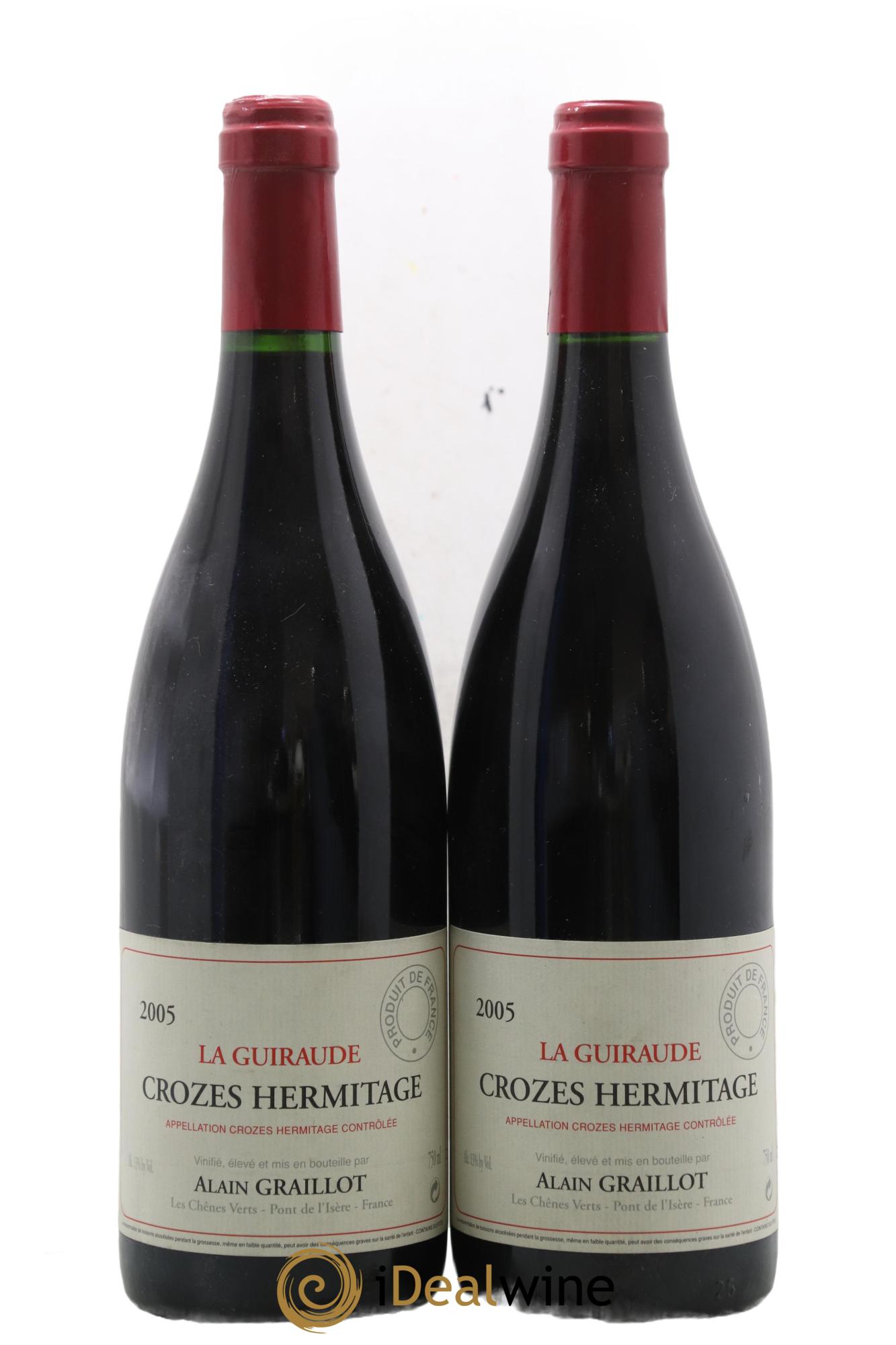 Crozes-Hermitage La Guiraude Domaine Graillot 2005 - Lot de 2 bouteilles - 0