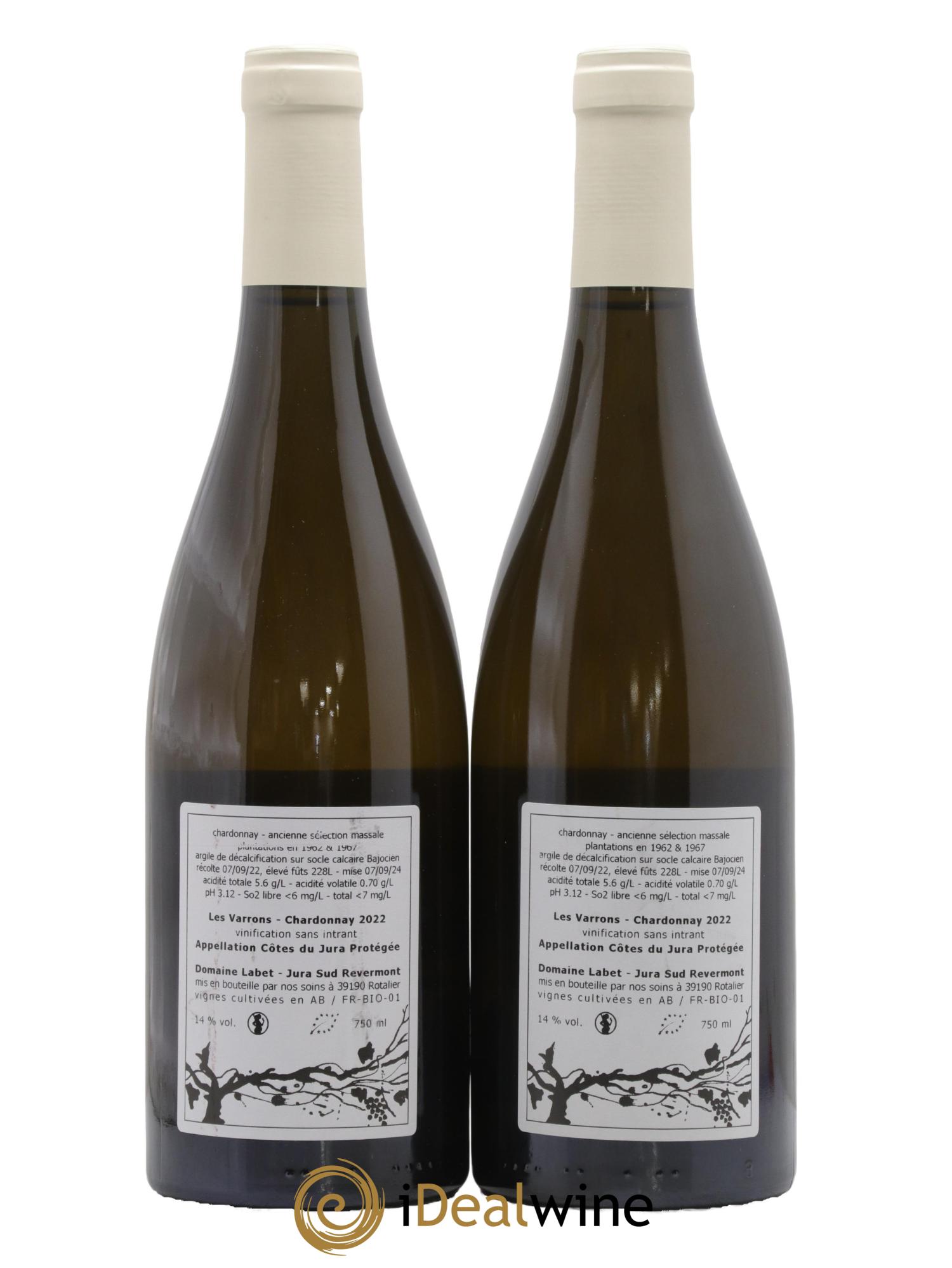 Côtes du Jura Chardonnay Les Varrons Romain - Julien  - Charline Labet 2022 - Lot of 2 bottles - 1