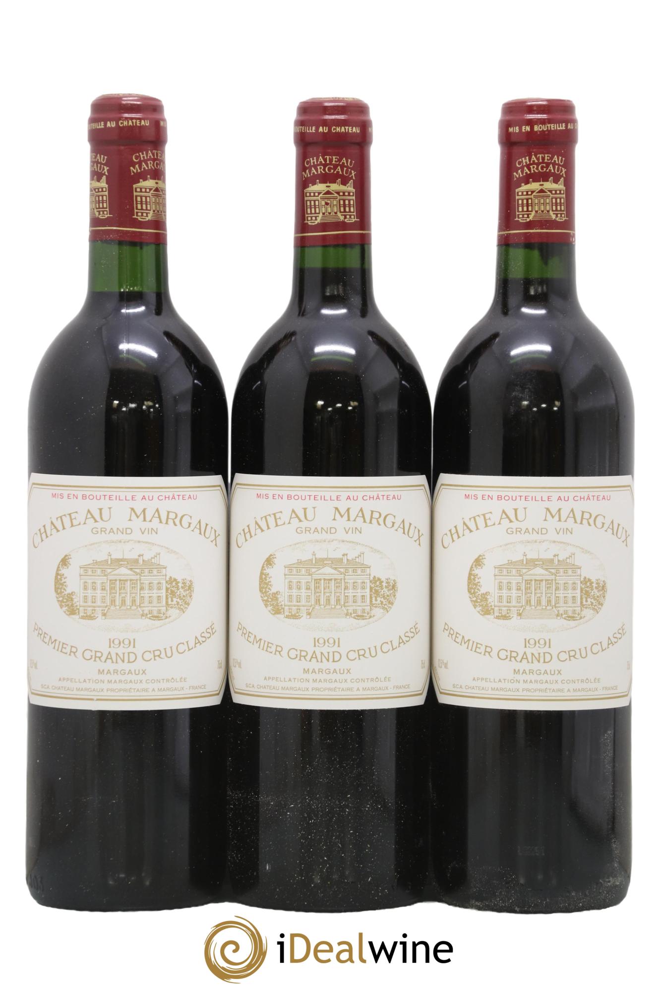 Château Margaux 1er Grand Cru Classé 1991 - Lot de 3 bouteilles - 0