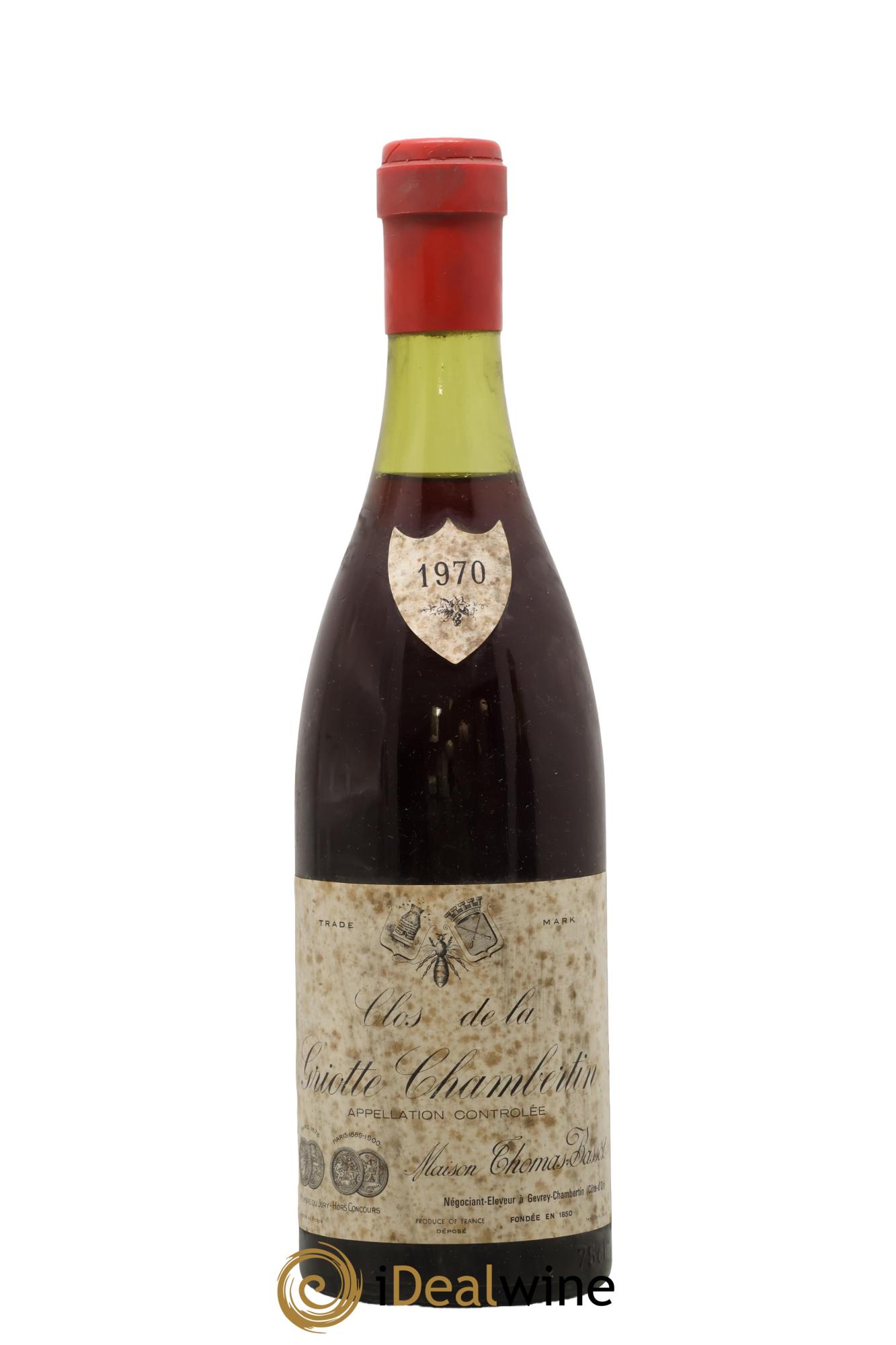 Griotte-Chambertin Grand Cru Maison Thomas Bassot 1970 - Lot de 1 bouteille - 0