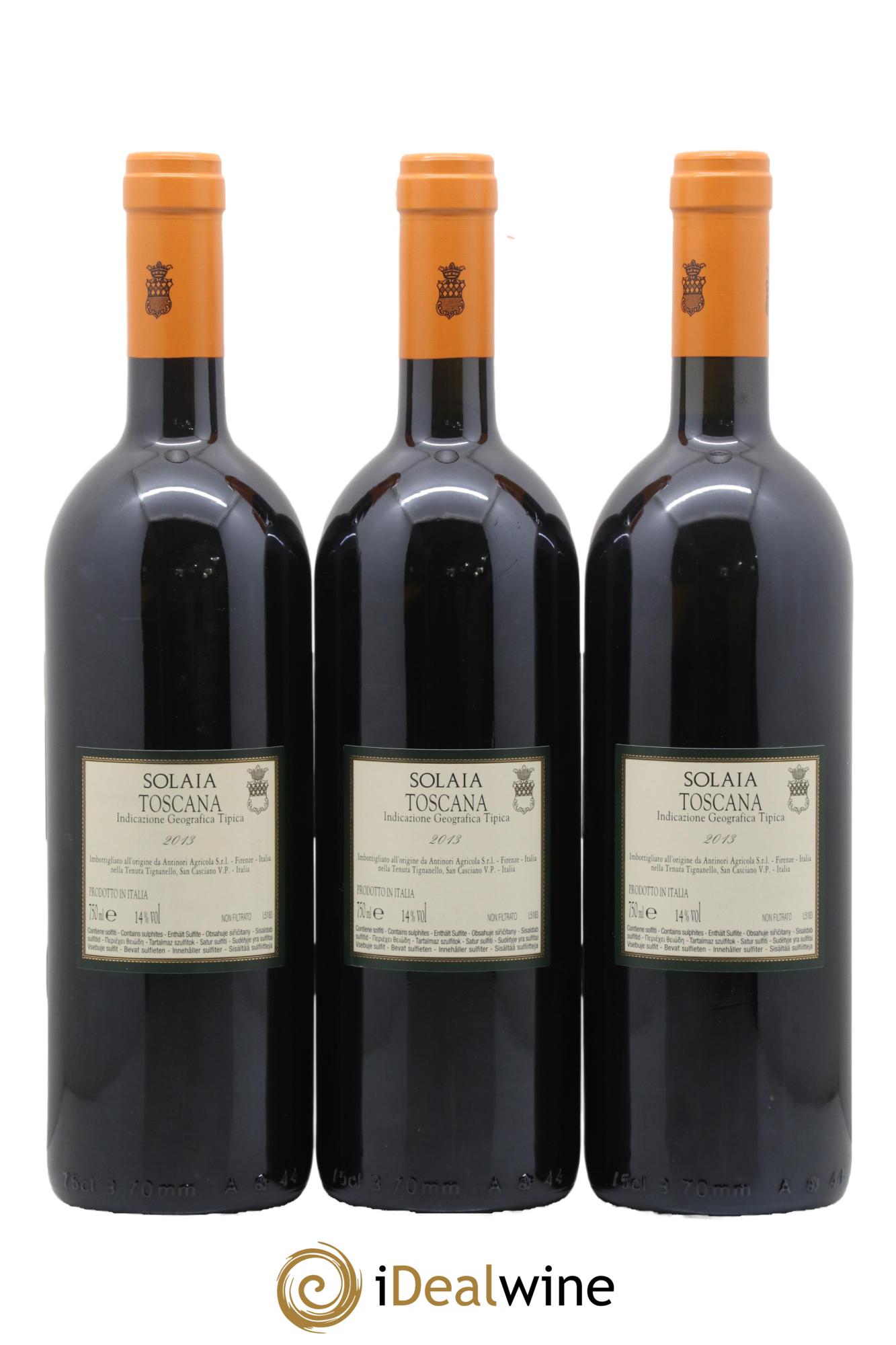 Toscana IGT Solaia Tenuta Tignanello - Marchesi Antinori 2013 - Lotto di 3 bottiglie - 1