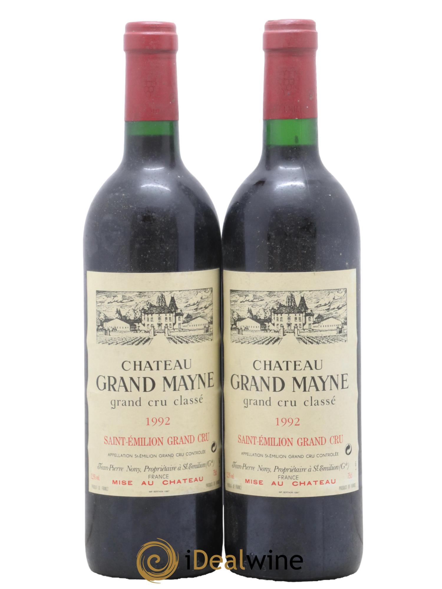 Château Grand Mayne Grand Cru Classé 1992 - Lot de 2 bouteilles - 0