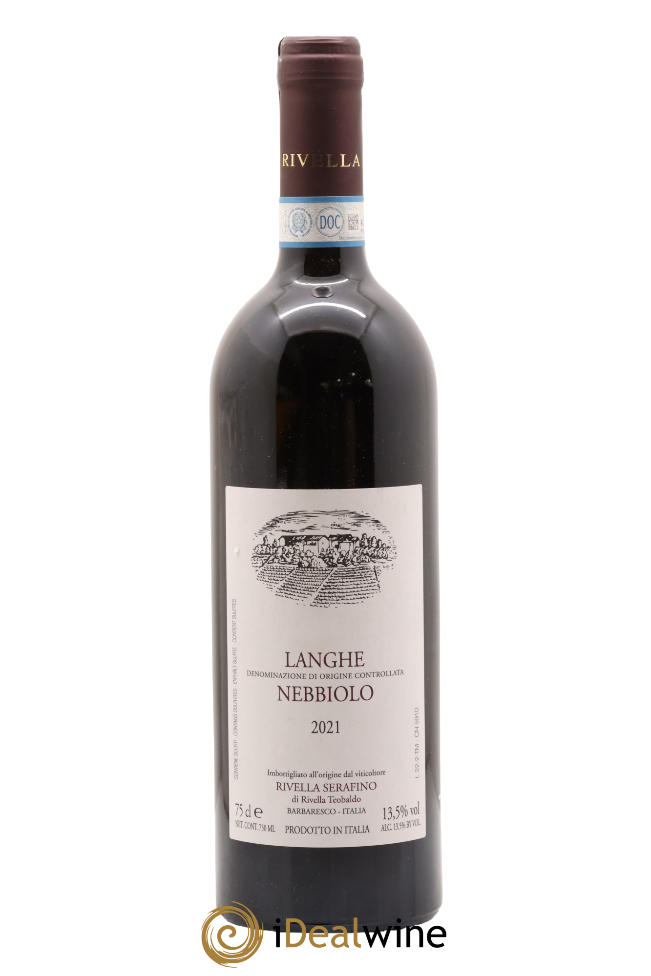 Langhe DOC Nebbiolo Rivella Serafino 2021 - Lot of 1 bottle - 0