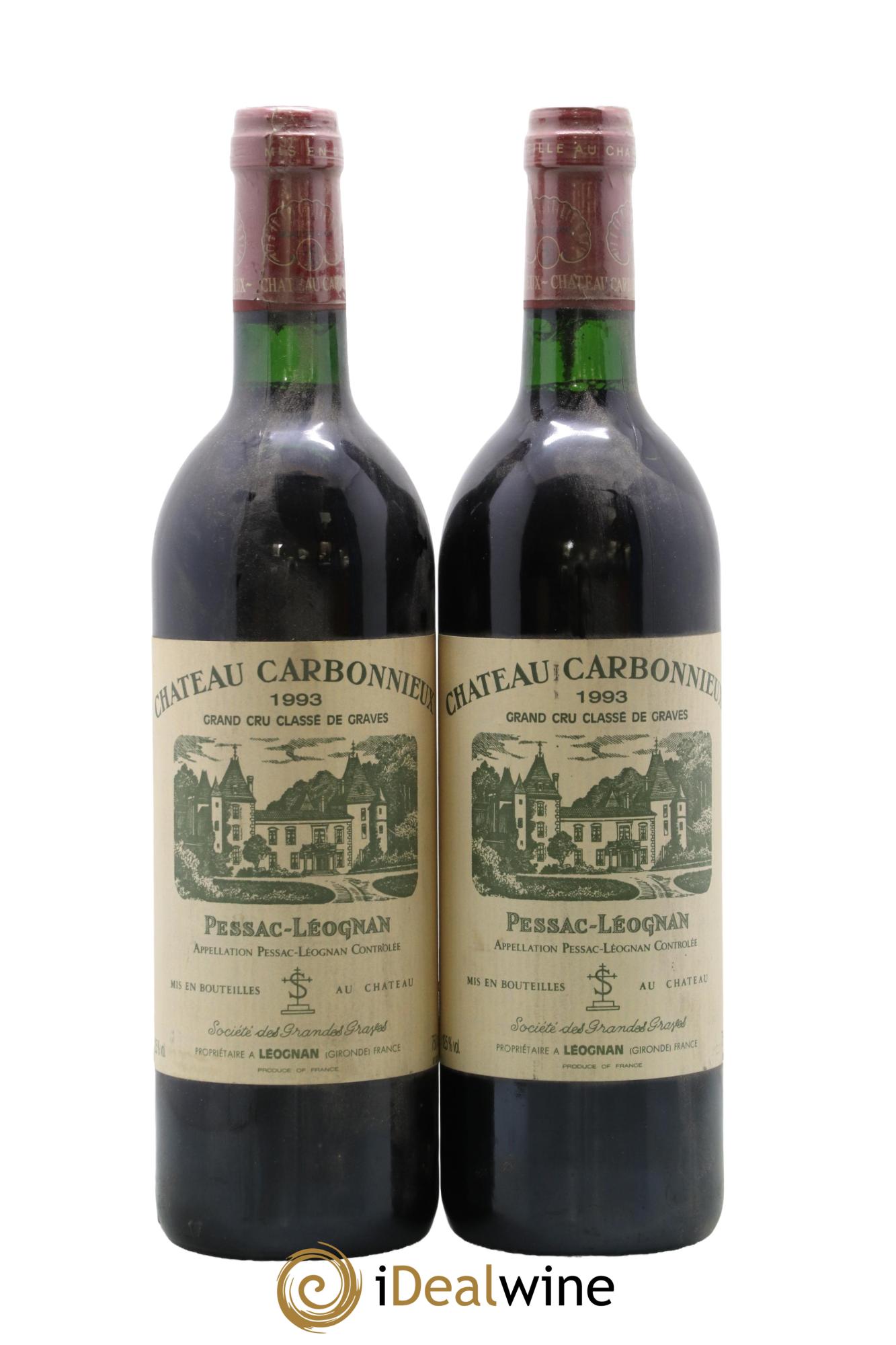 Château Carbonnieux Cru Classé de Graves 1993 - Lot de 2 bouteilles - 0