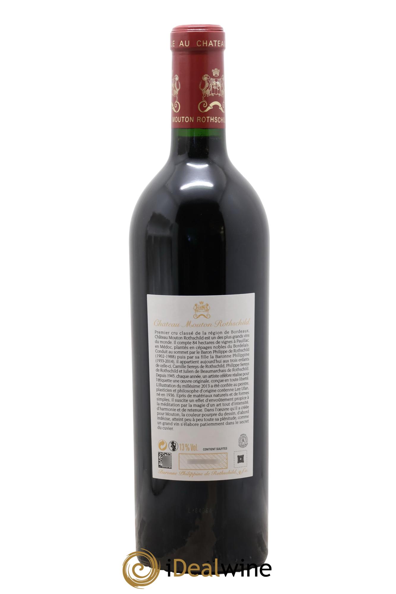 Château Mouton Rothschild 1er Grand Cru Classé 2013 - Lot de 1 bouteille - 1