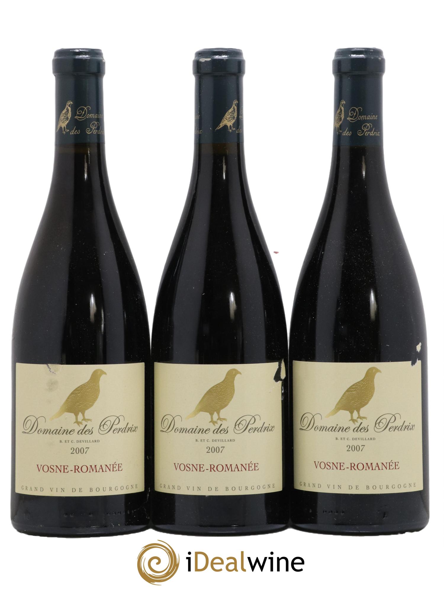 Vosne-Romanée Perdrix (Domaine des) 2007 - Lot de 3 bouteilles - 0