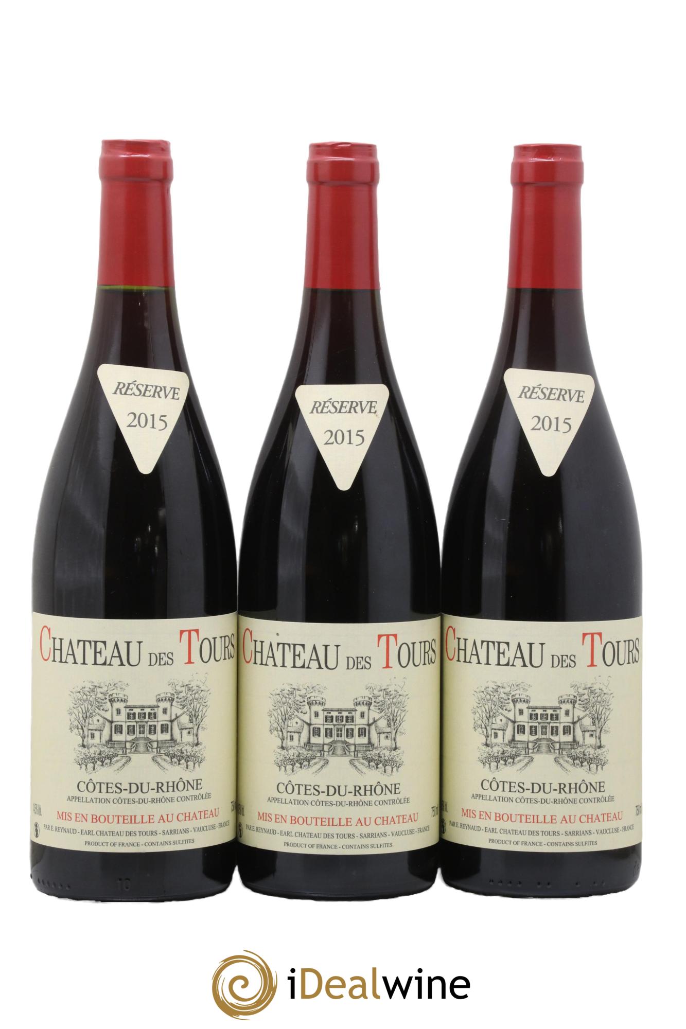 Côtes-du-Rhône Château des Tours Emmanuel Reynaud 2015 - Lot de 3 bouteilles - 0