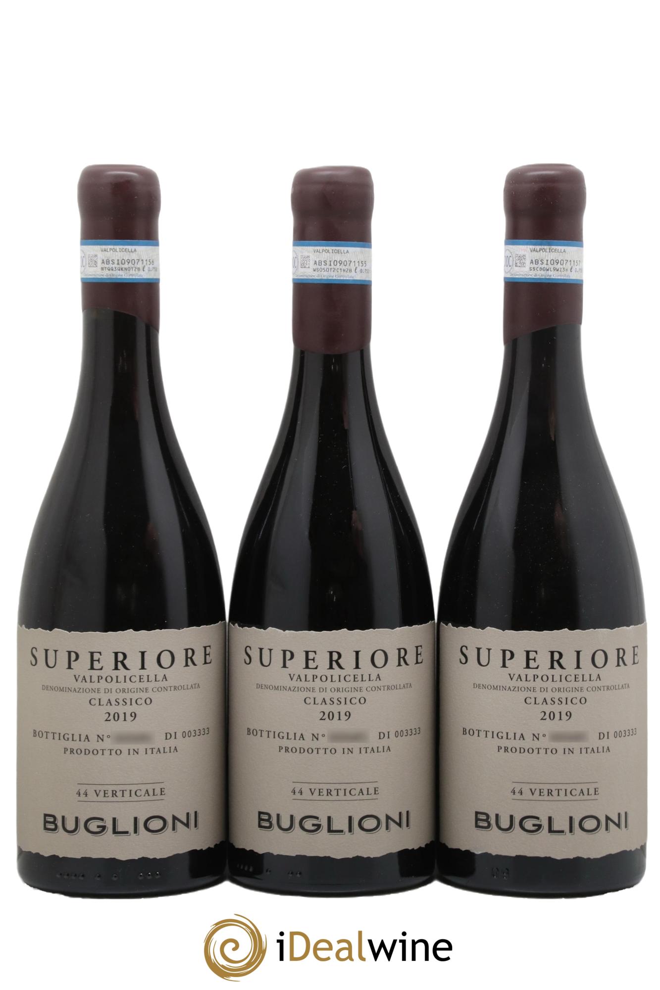 Valpolicella Classico DOC 44 Verticale Superiore Buglioni 2019 - Lot of 3 bottles - 0