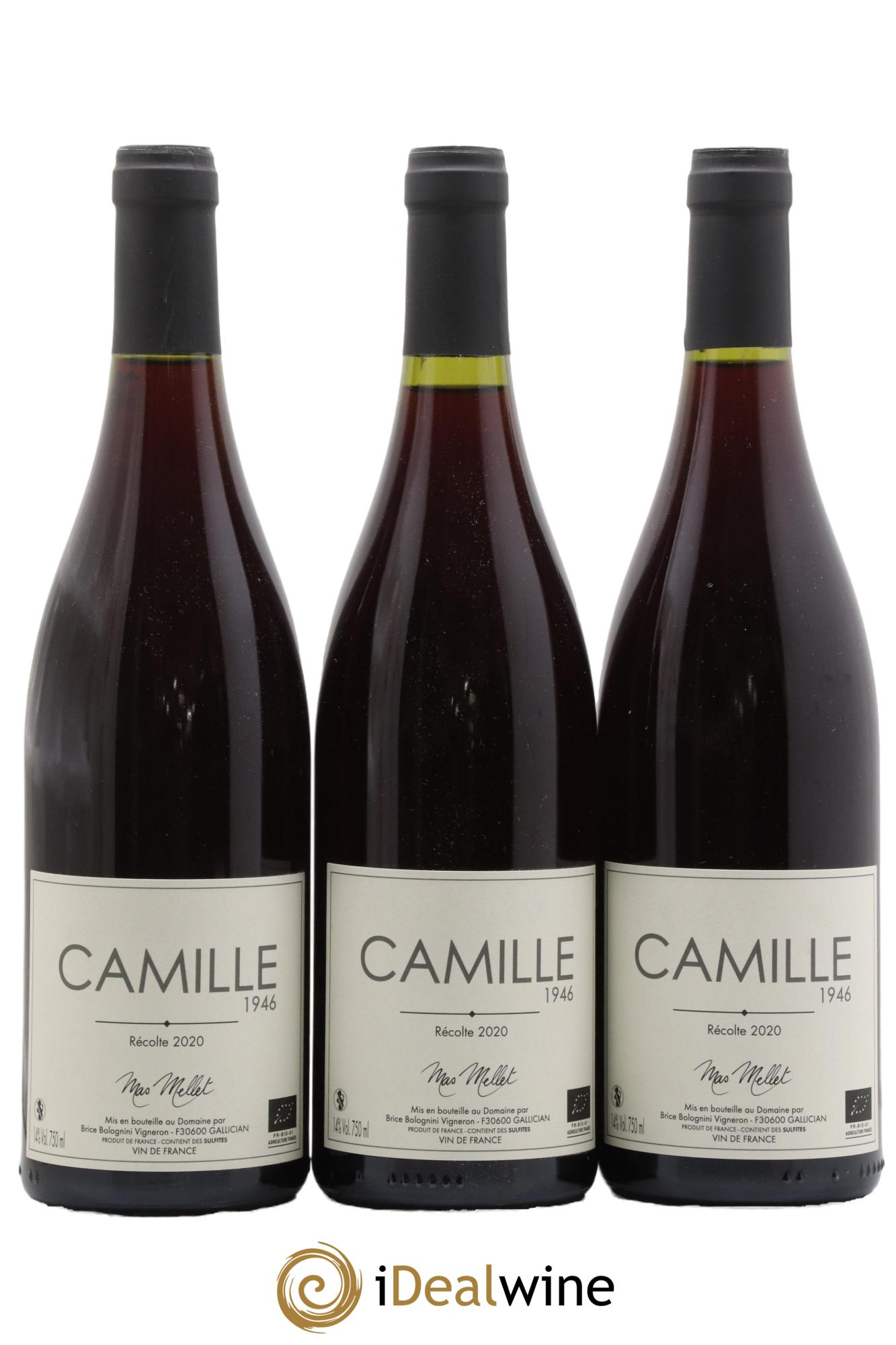 Vin de France Camille 1946 Mas Mellet 2020 - Lot de 3 bouteilles - 0