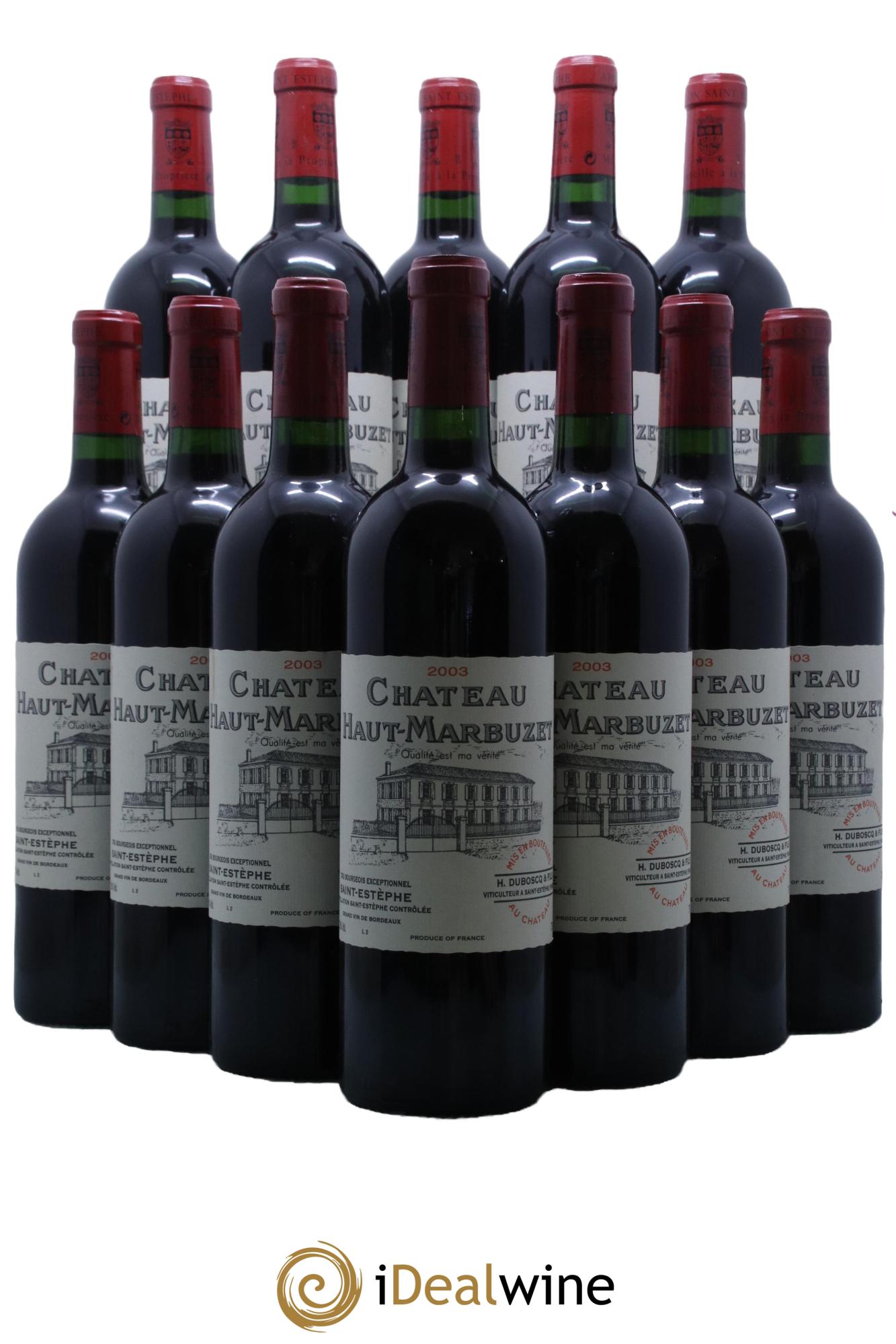 Château Haut Marbuzet 2003 - Lot de 12 bouteilles - 0