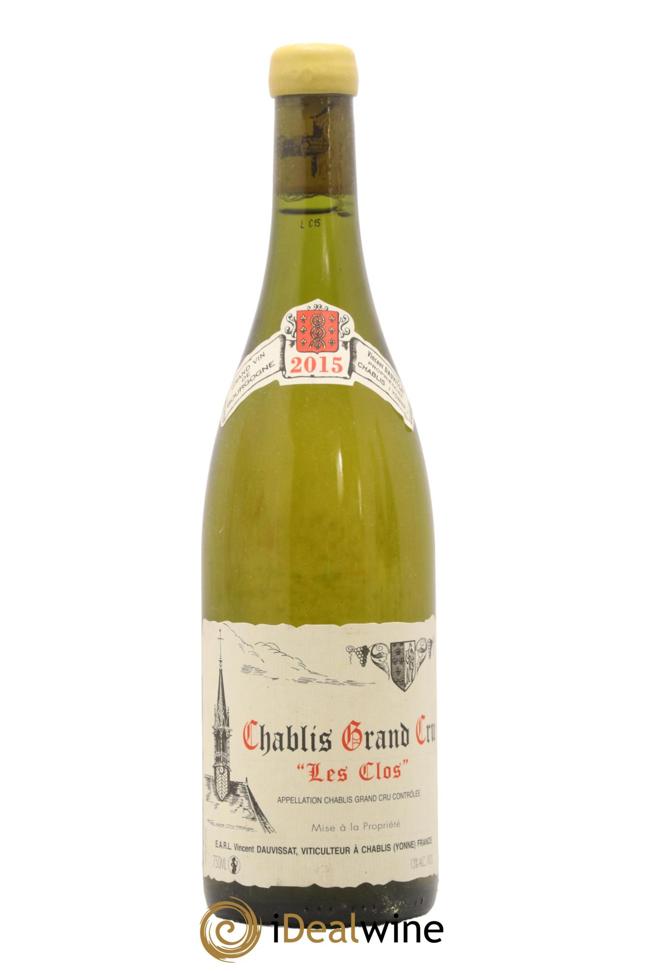 Chablis Grand Cru Les Clos Vincent Dauvissat (Domaine) 2015 - Lot de 1 bouteille - 0