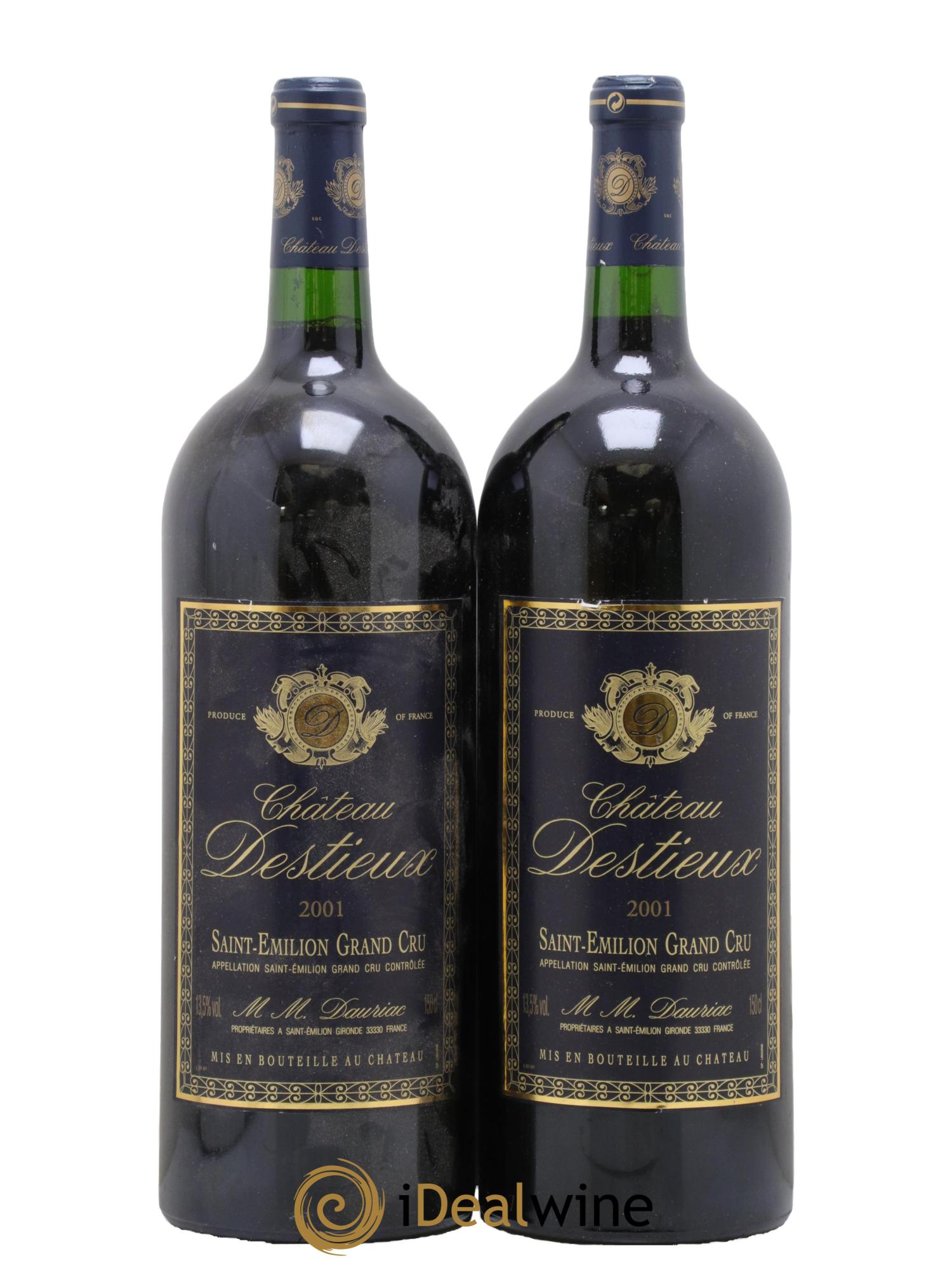 Château Destieux Grand Cru Classé 2001 - Lot de 2 magnums - 0