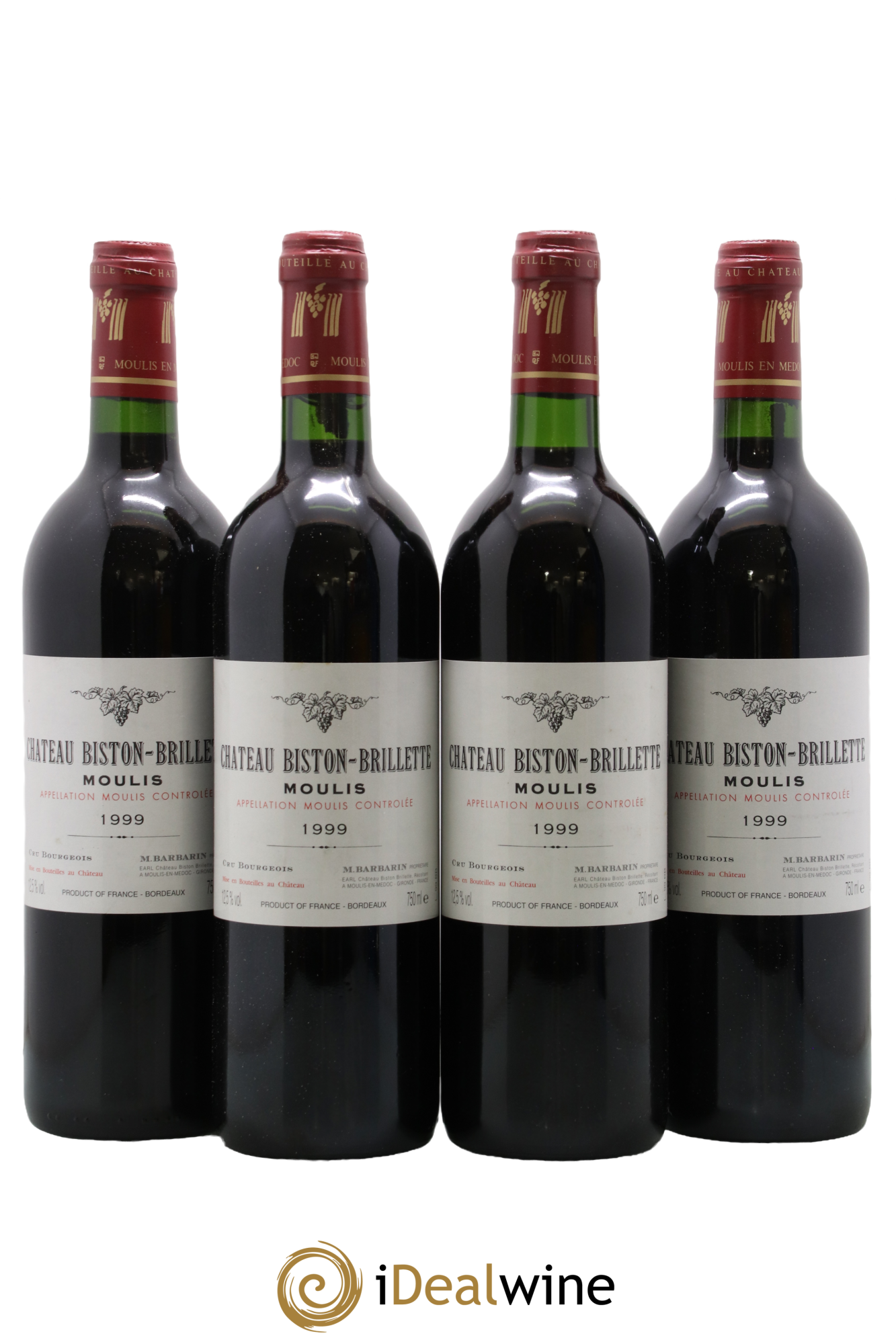 Château Biston Brillette 1999 - Lot of 4 bottles - 0