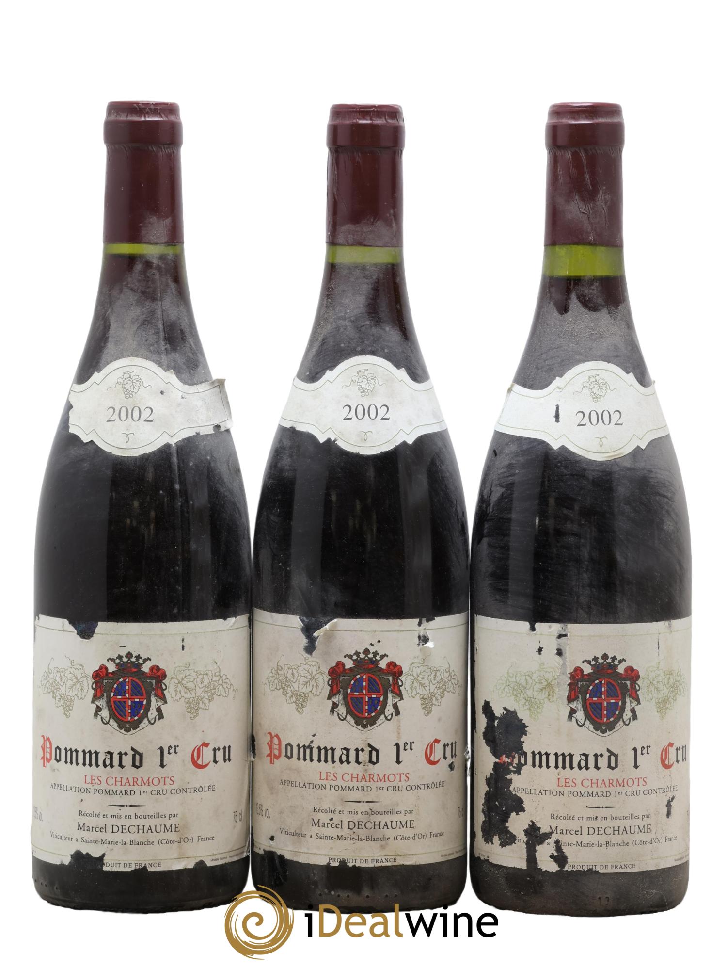 Pommard 1er Cru Les Charmots Marcel Dechaume 2002 - Lotto di 3 bottiglie - 0