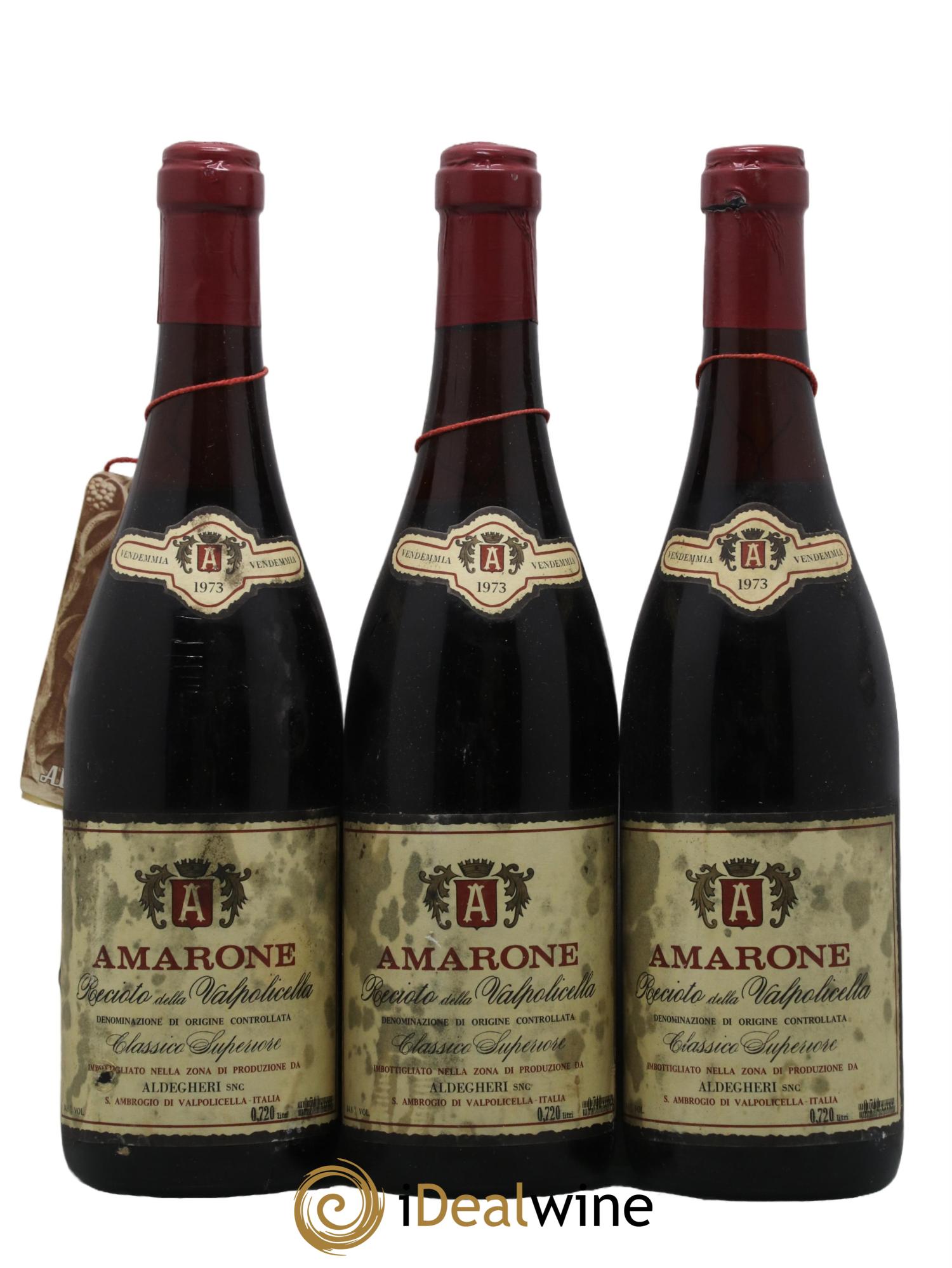 Amarone della Valpolicella DOC Recioto Aldegheri 1973 - Lot de 3 bouteilles - 0