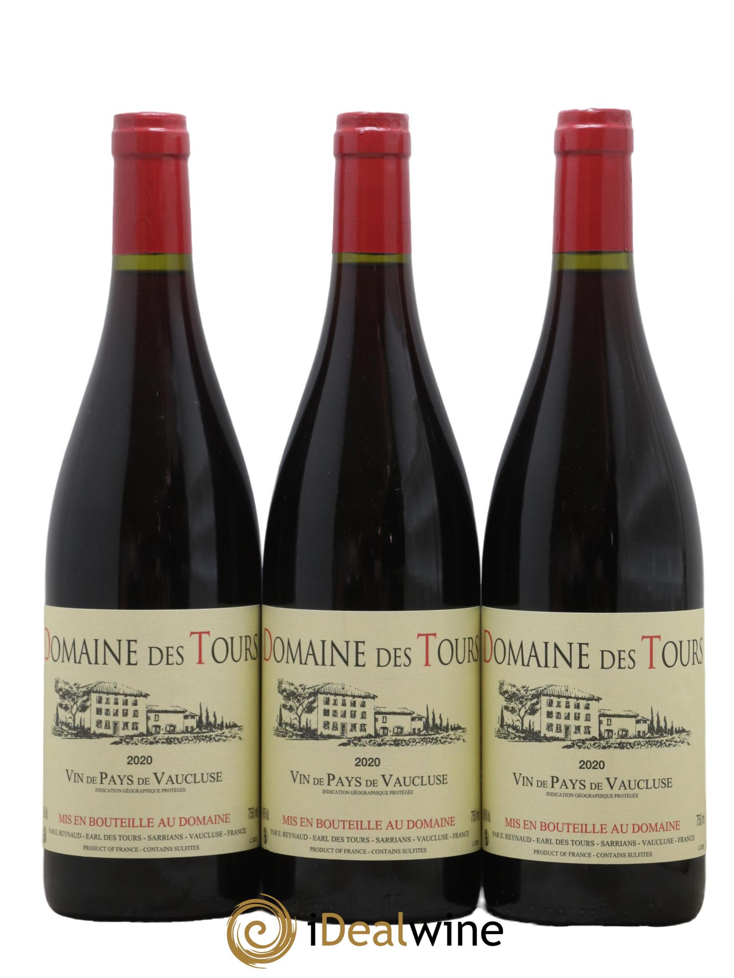 Vaucluse (Vin de Pays de Vaucluse) Domaine des Tours Emmanuel Reynaud 2020 - Lot de 3 bouteilles - 0