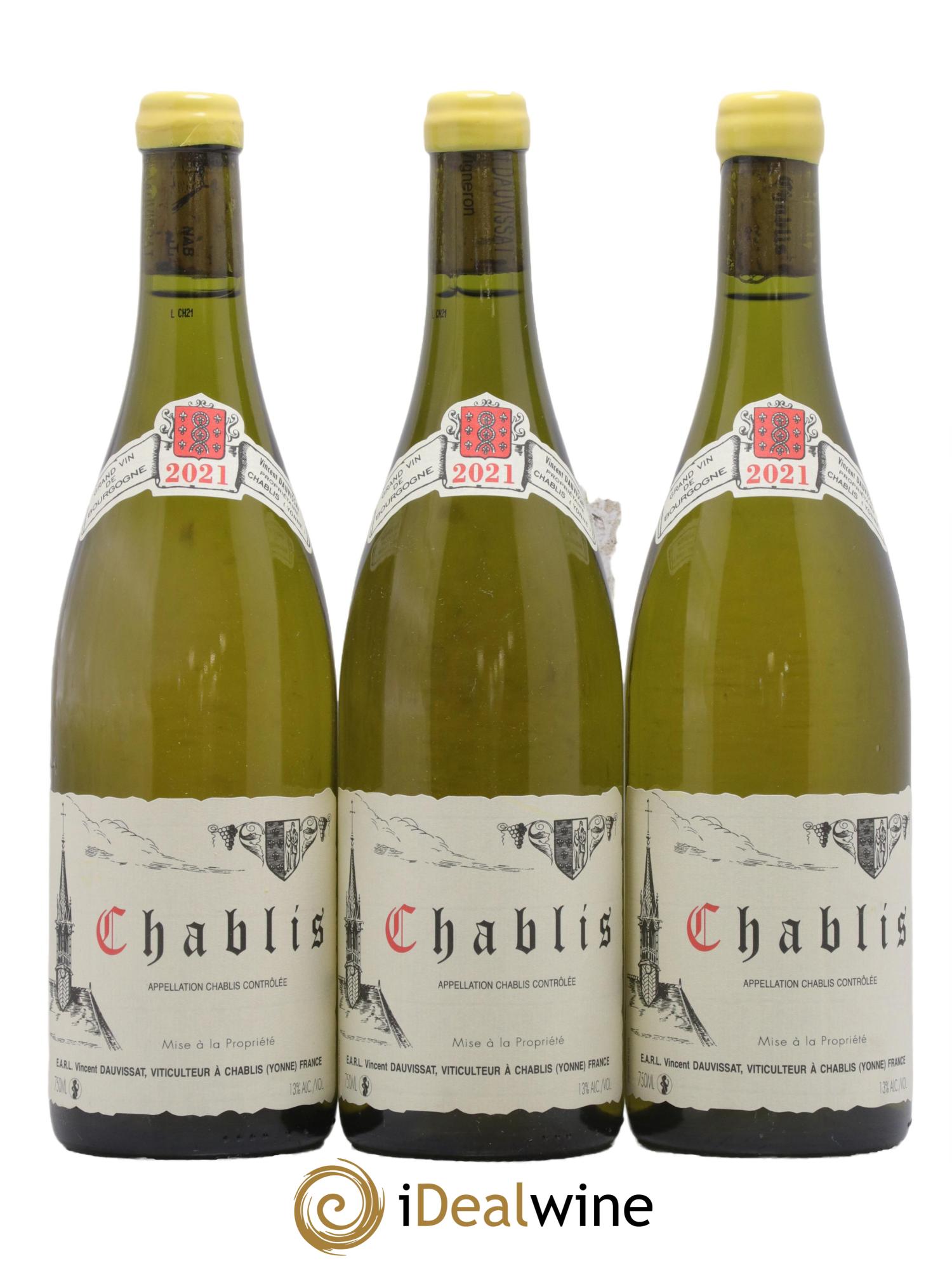 Chablis Vincent Dauvissat (Domaine) 2021 - Lot of 3 bottles - 0