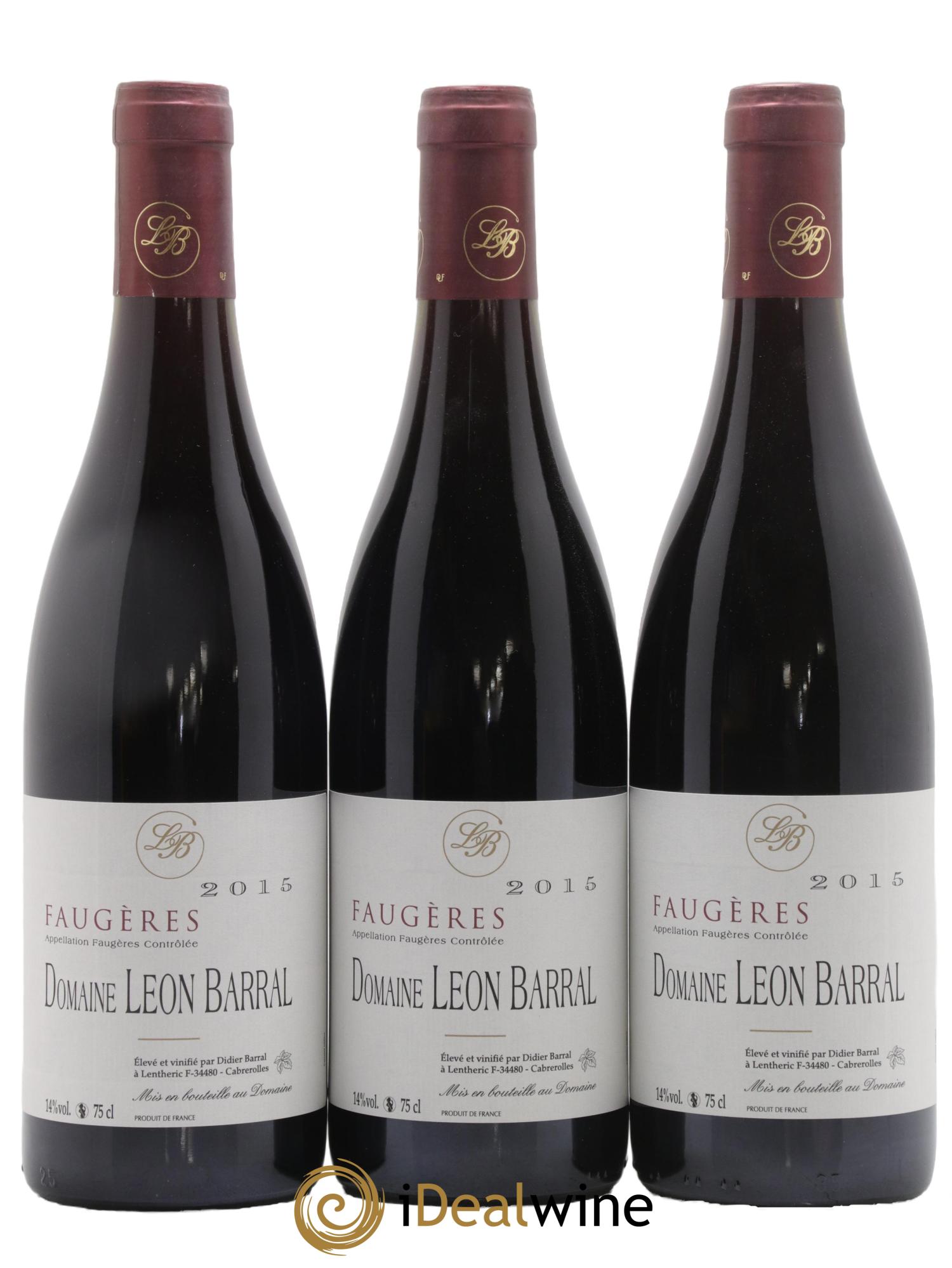 Faugères Domaine Léon Barral 2015 - Lot de 3 bouteilles - 0