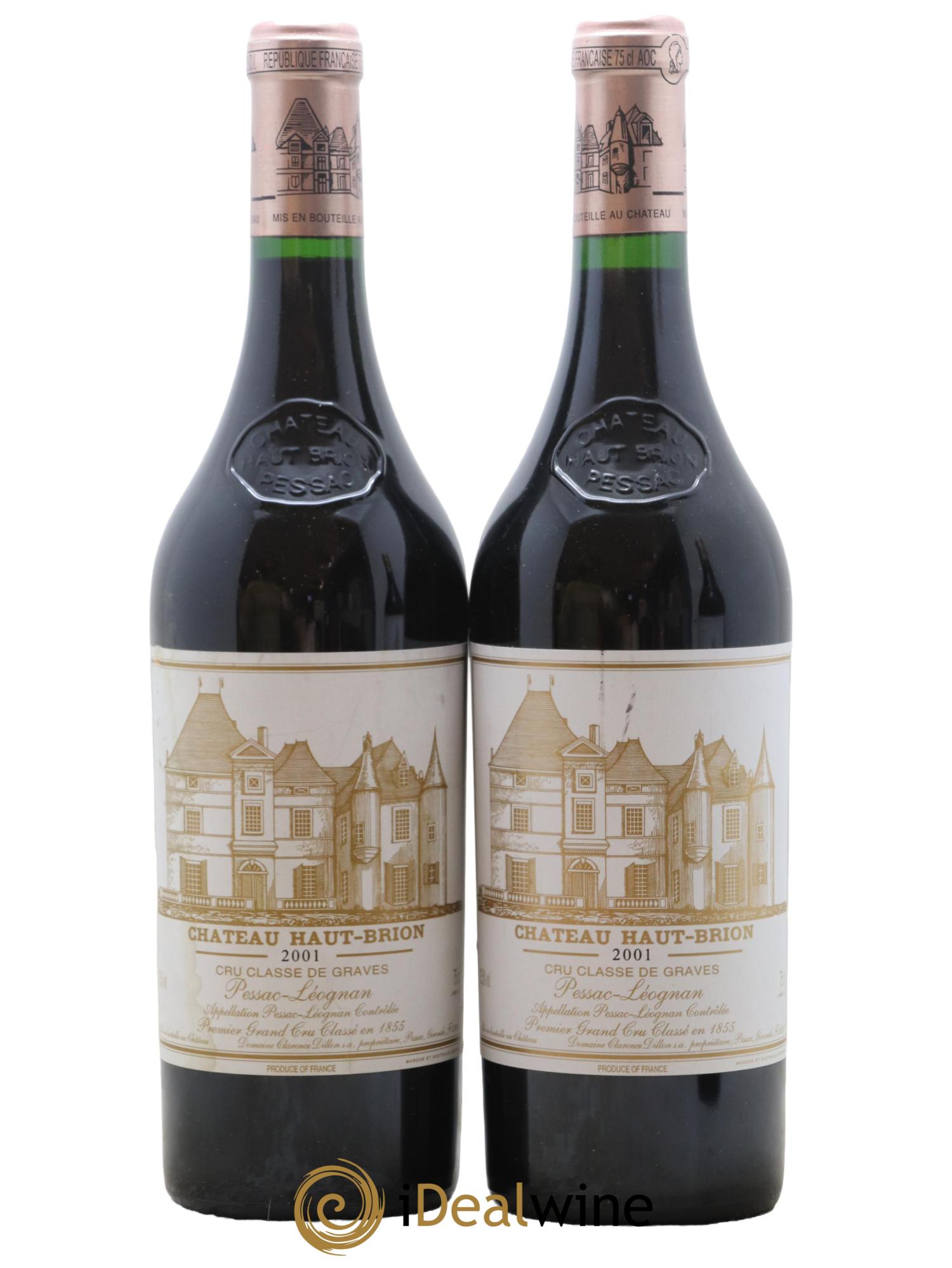 Château Haut Brion 1er Grand Cru Classé 2001 - Lot de 2 bouteilles - 0