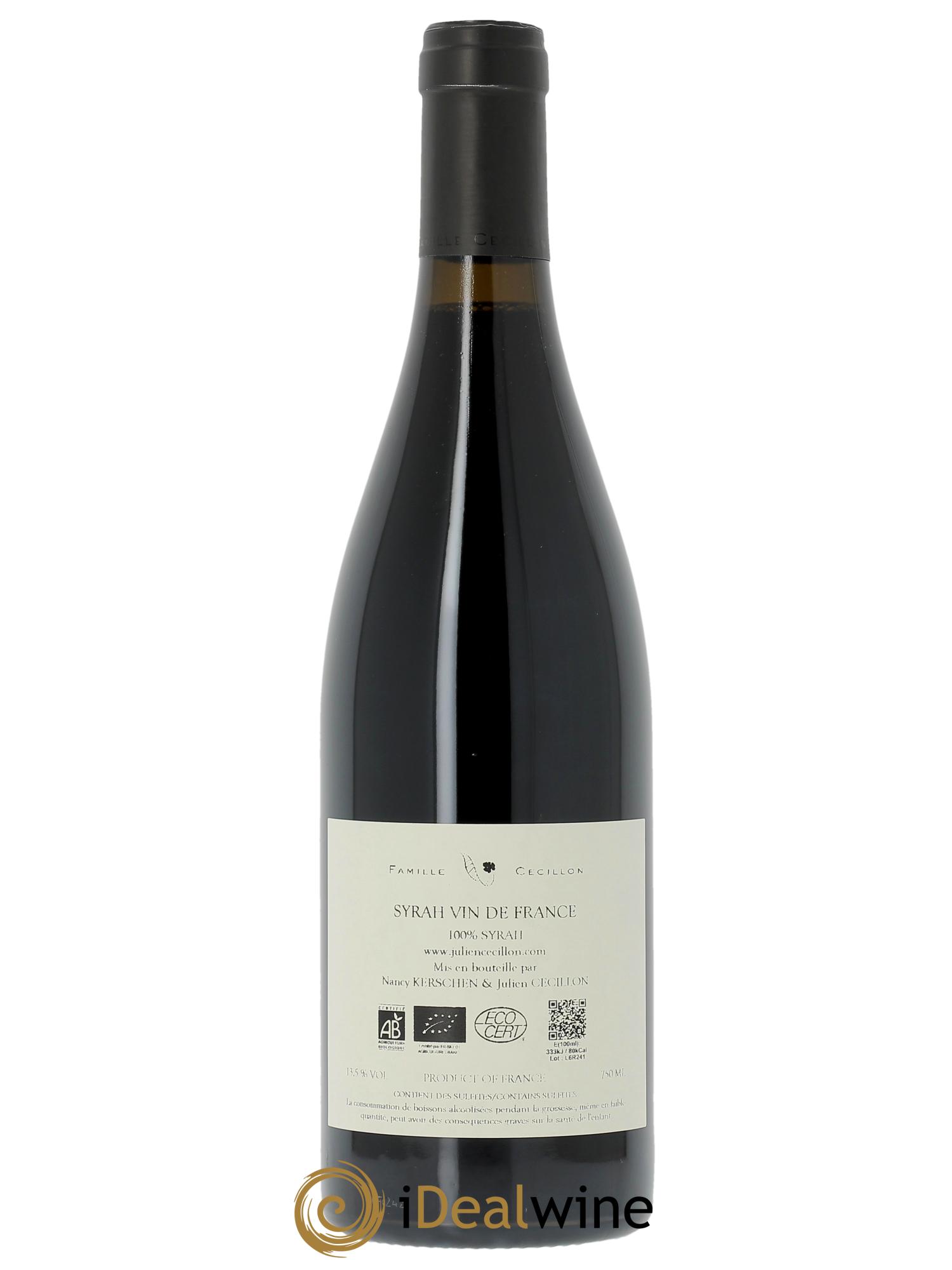 Vin de France Syrah Les Graviers Julien Cecillon  2024 - Lot de 1 bouteille - 1