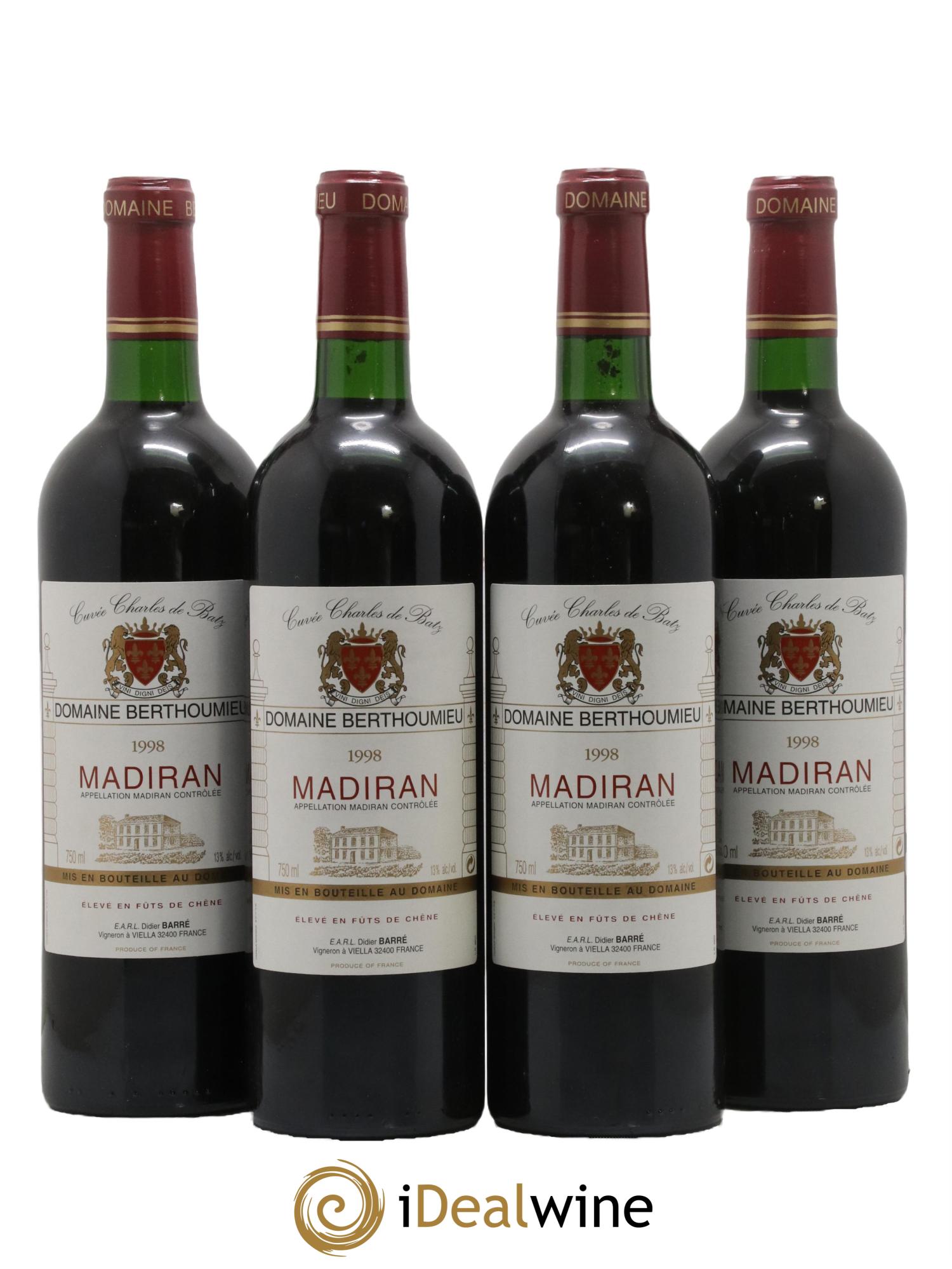 Madiran Cuvée Charles de Batz Domaine Berthoumieu 1998 - Lot de 4 bouteilles - 0