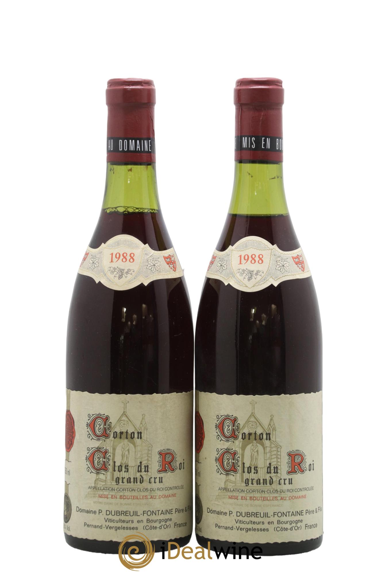 Corton Grand Cru Clos du Roi Dubreuil-Fontaine (Domaine) 1988 - Lot de 2 bouteilles - 0