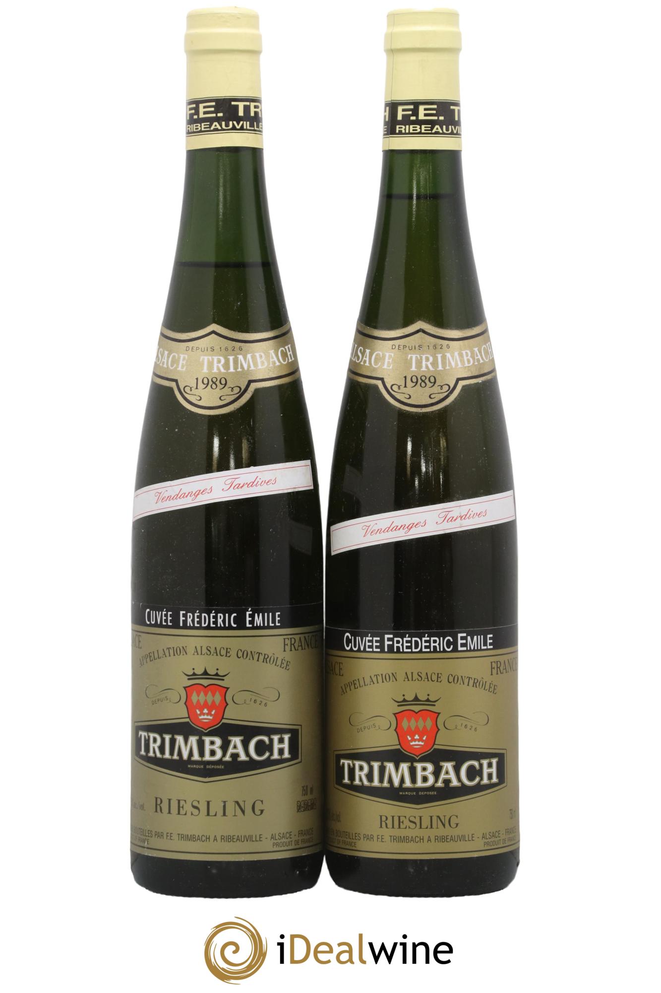 Alsace Riesling Vendanges Tardives Cuvée Frédéric Emile Trimbach (Domaine) 1989 - Posten von 2 Flaschen - 0